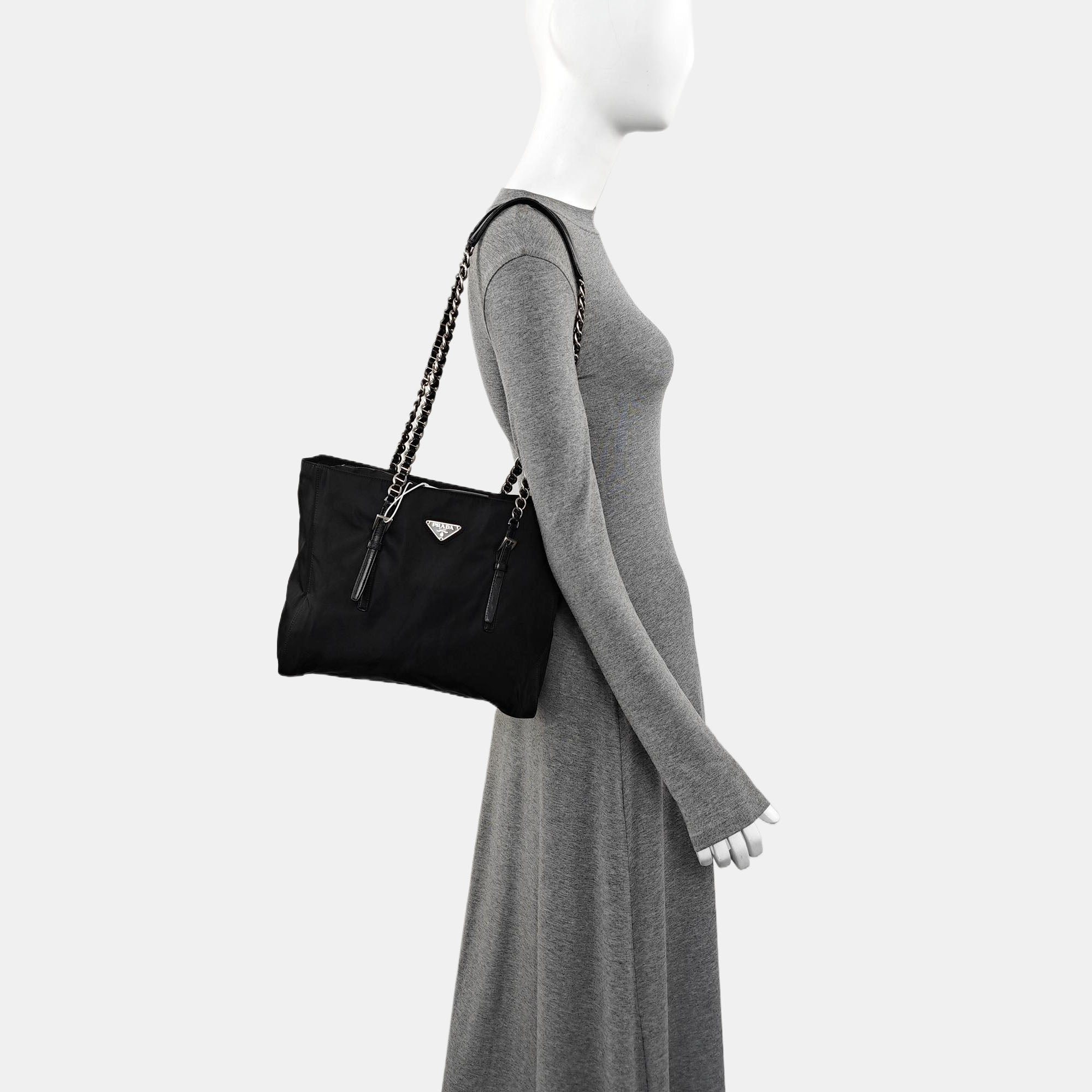 Nylon Shoulder Bag Black