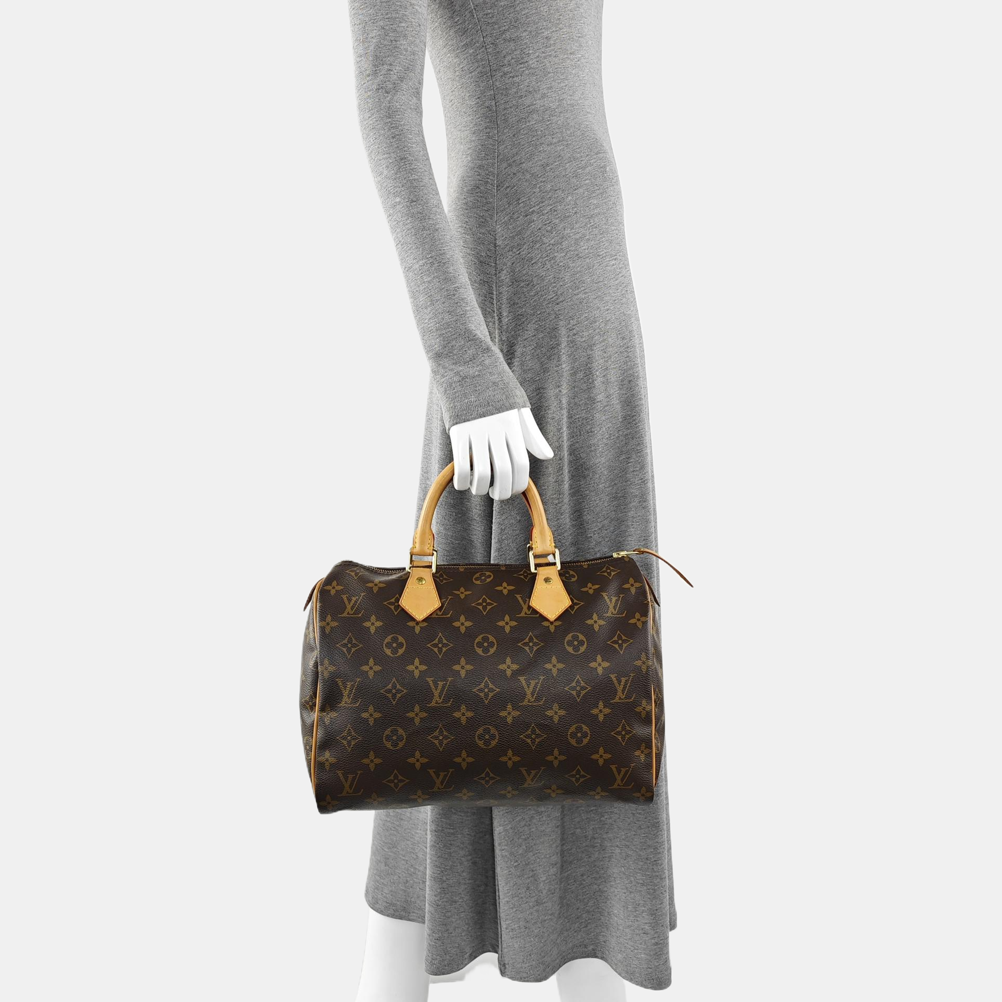 SPEEDY 30 Monogram Coated Canvas Brown