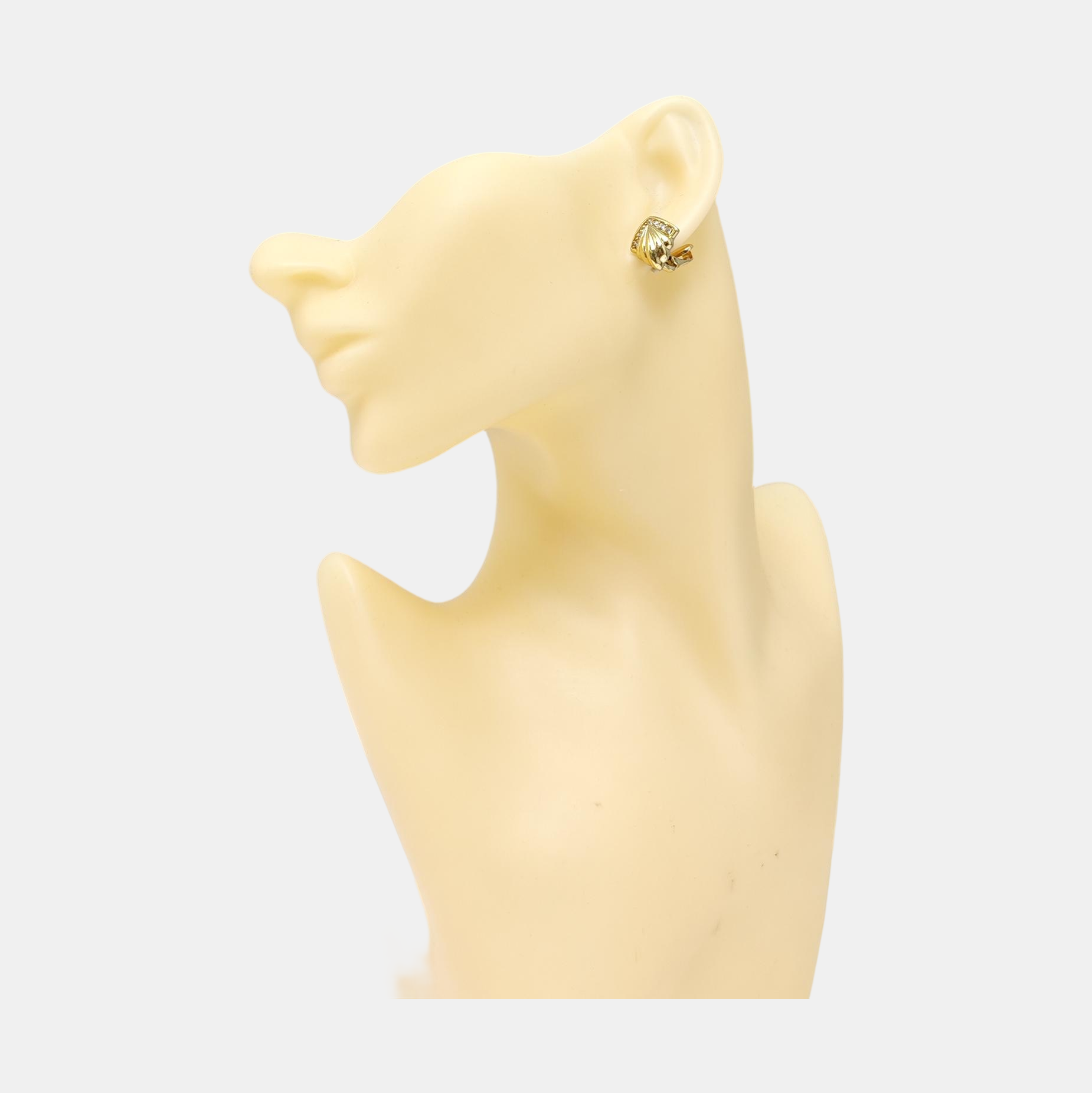 Twist Round Lab-Grown Diamond Gold Clip On Earrings