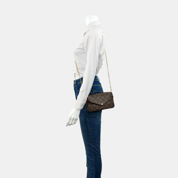 Authenticated pre-owned  FÉLICIE Monogram Coated Canvas Brown - Crossbody Bag at Looply
