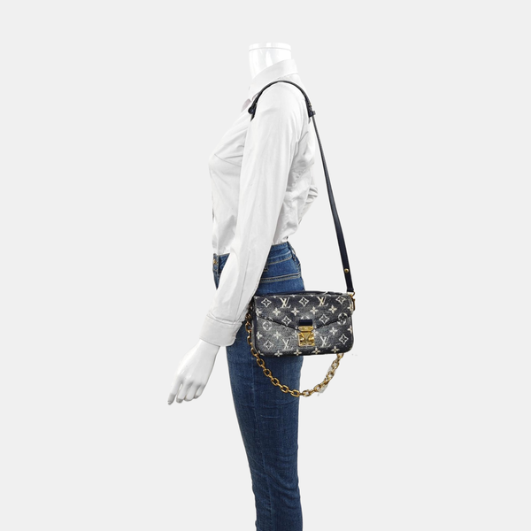 MÉTIS EAST WEST PM Monogram Coated Canvas Blue