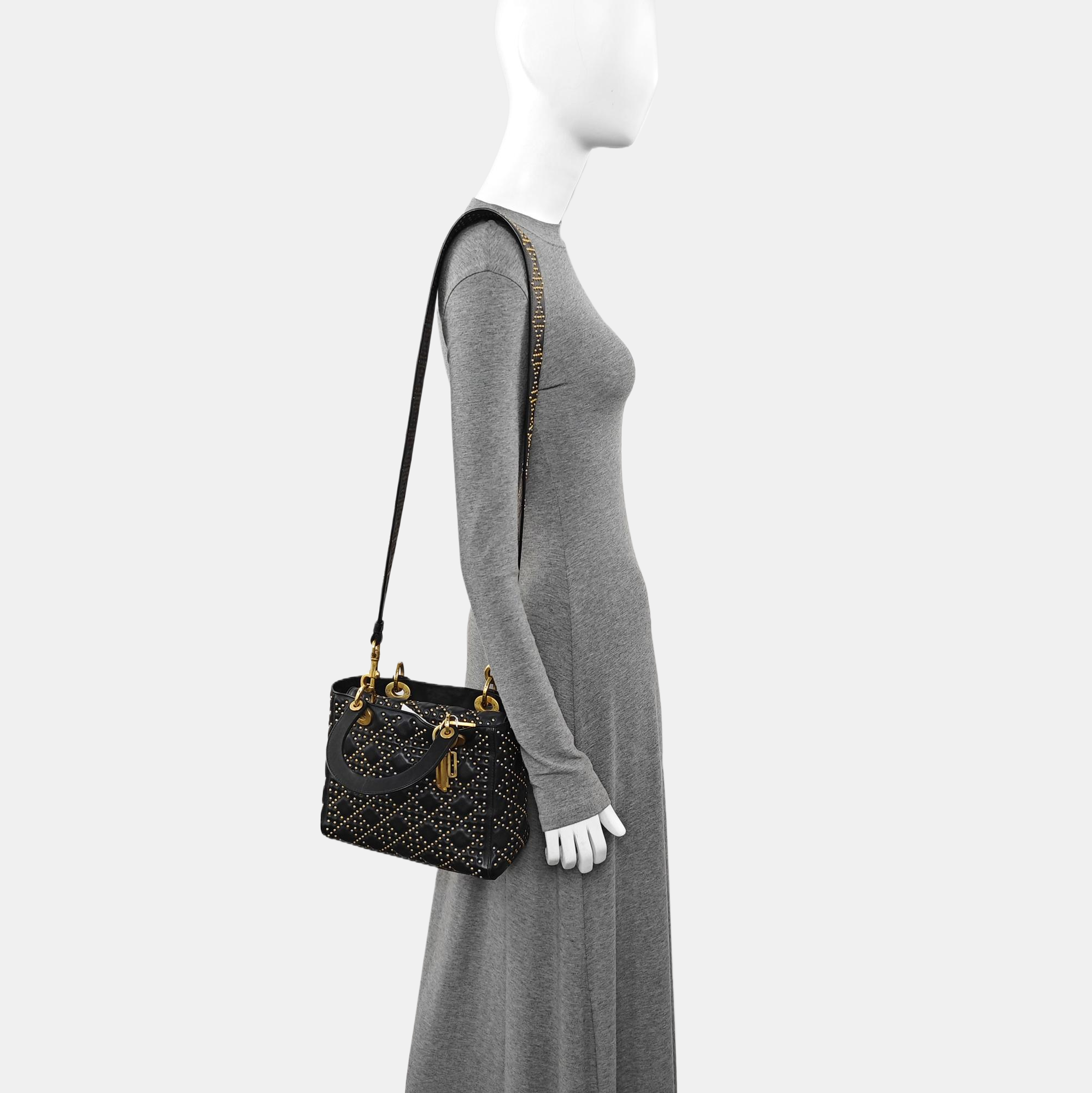 Lady Dior Medium Cannage Lambskin Black