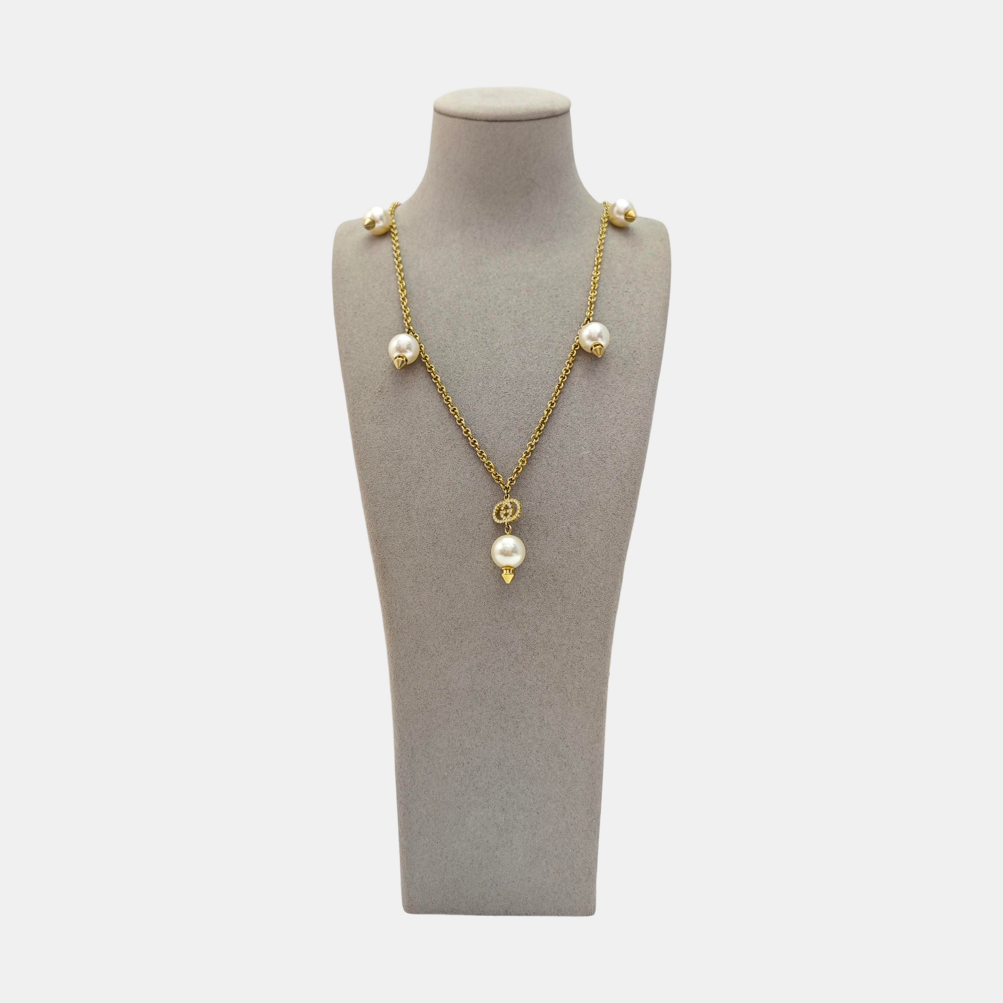 Interlocking G Metal Gold Necklace