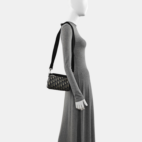 Oblique Canvas Shoulder Bag Beige