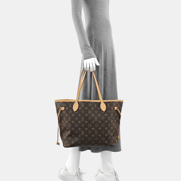 NEVERFULL MM Monogram Coated Canvas Brown