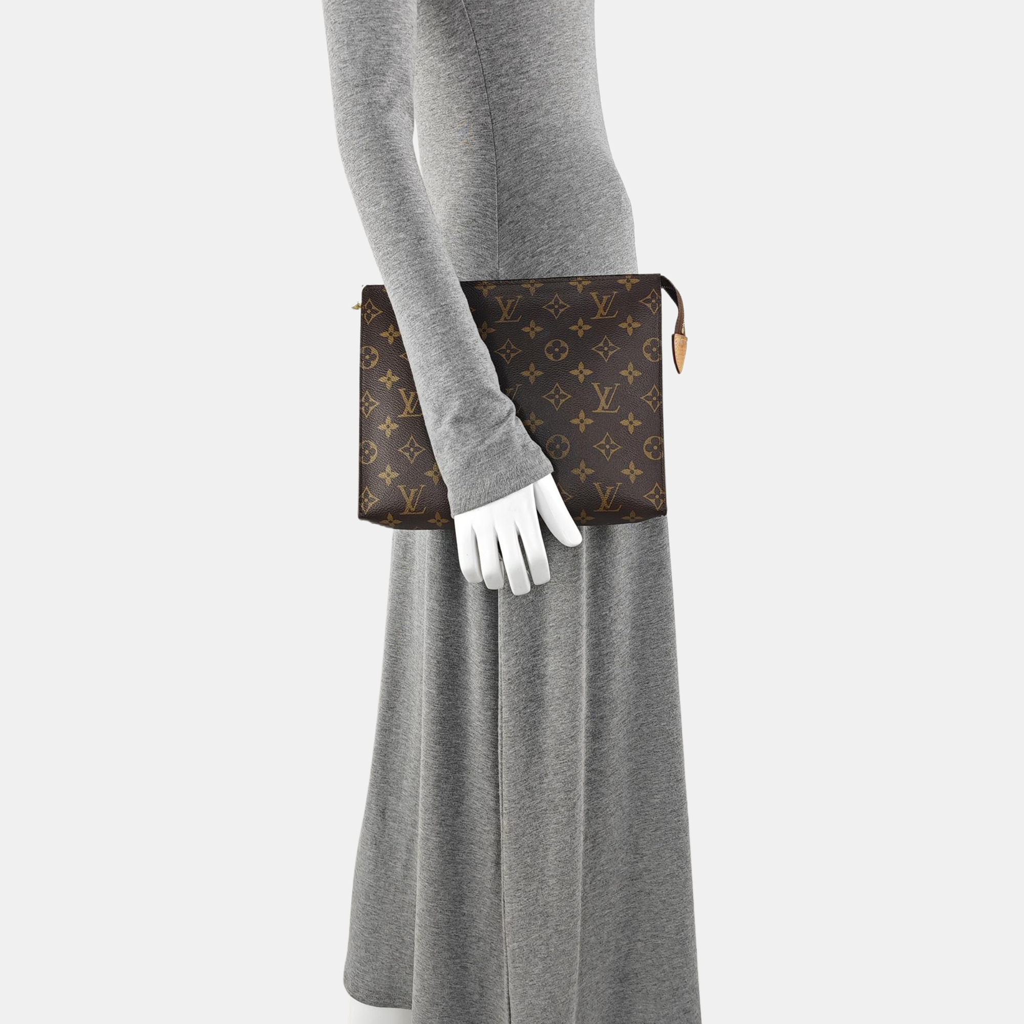 TOILET POCKET 26 Monogram Coated Canvas Brown