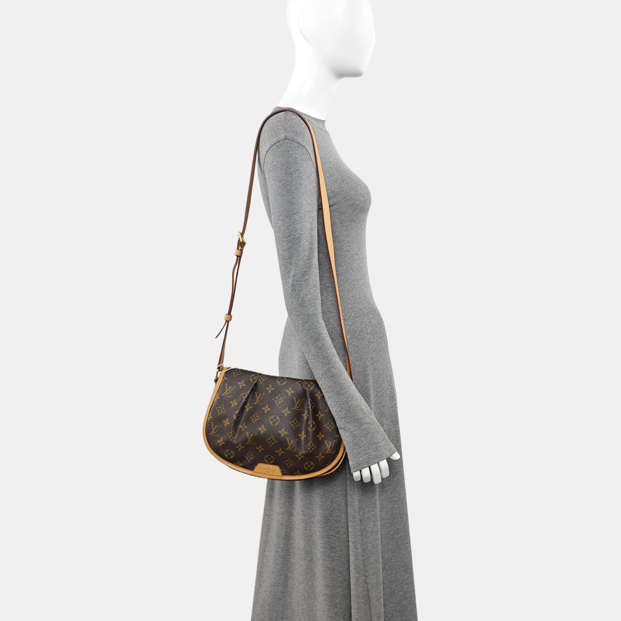 MENILMONTANT PM Monogram Coated Canvas Brown
