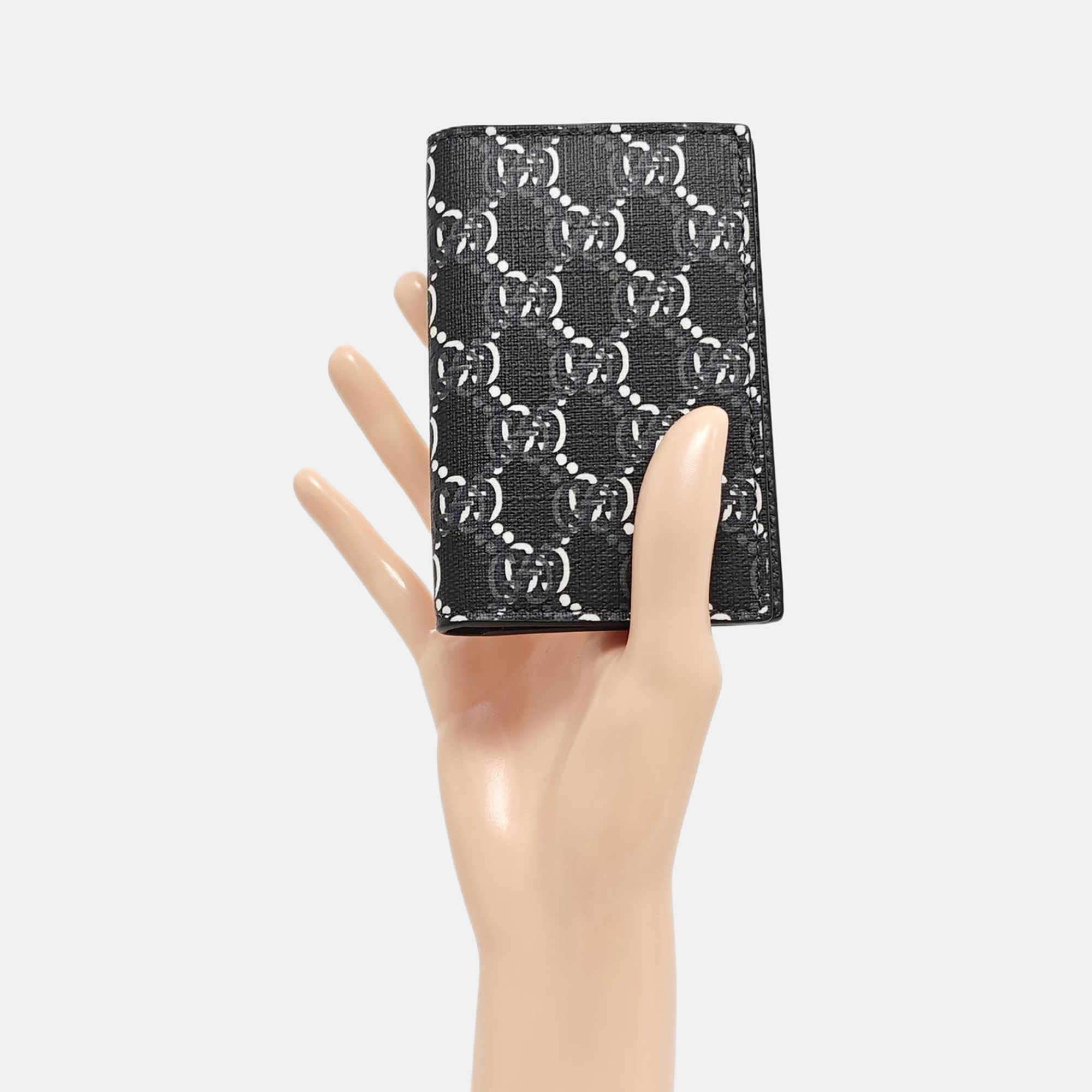 Monogram Coated Canvas Card Holder Gray