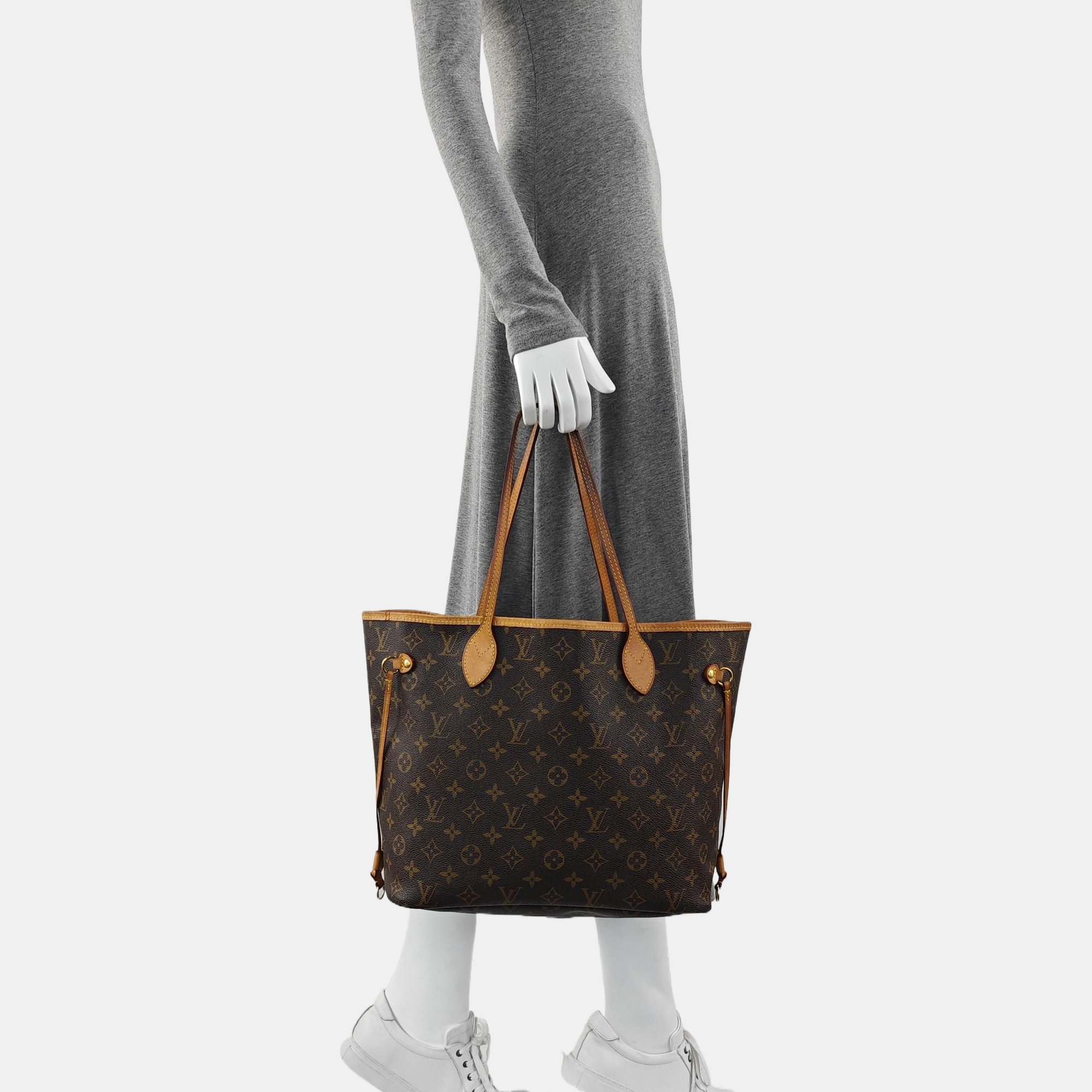 NEVERFULL MM Monogram Coated Canvas Brown