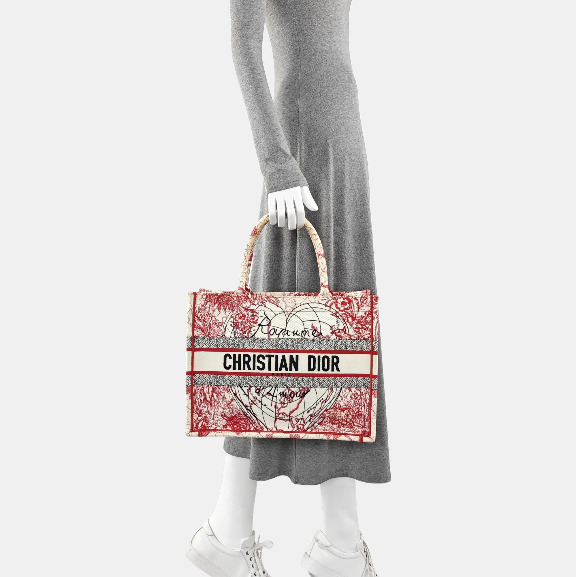 Book Tote Medium Fabric Red