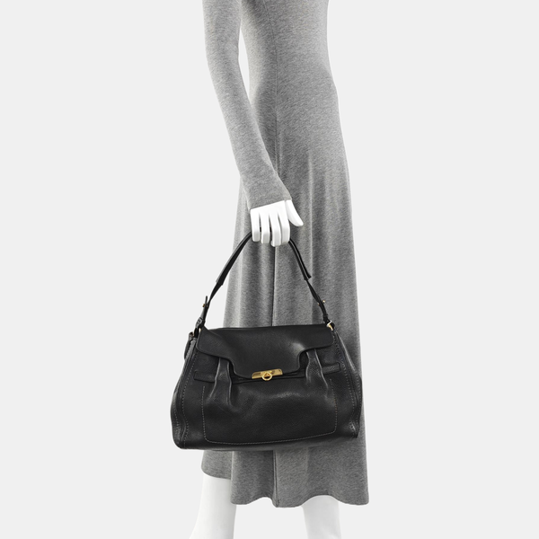 Calfskin Shoulder Bag Black