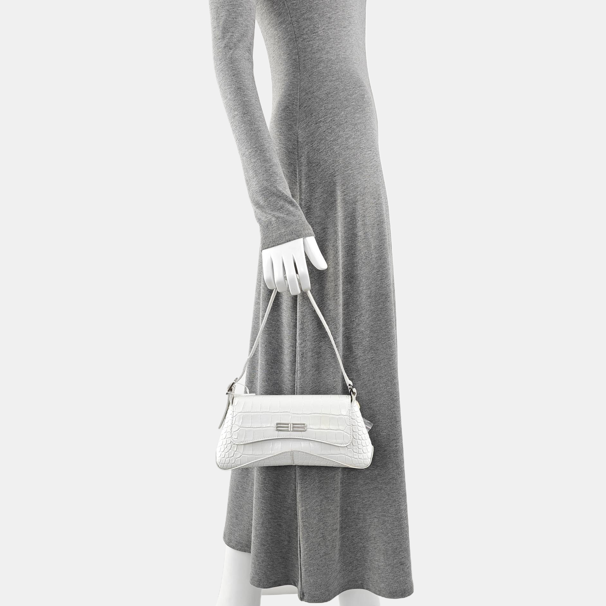 Calfskin Shoulder Bag White