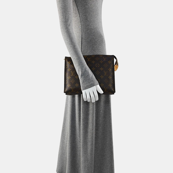 TOILET POCKET 26 Monogram Coated Canvas Brown