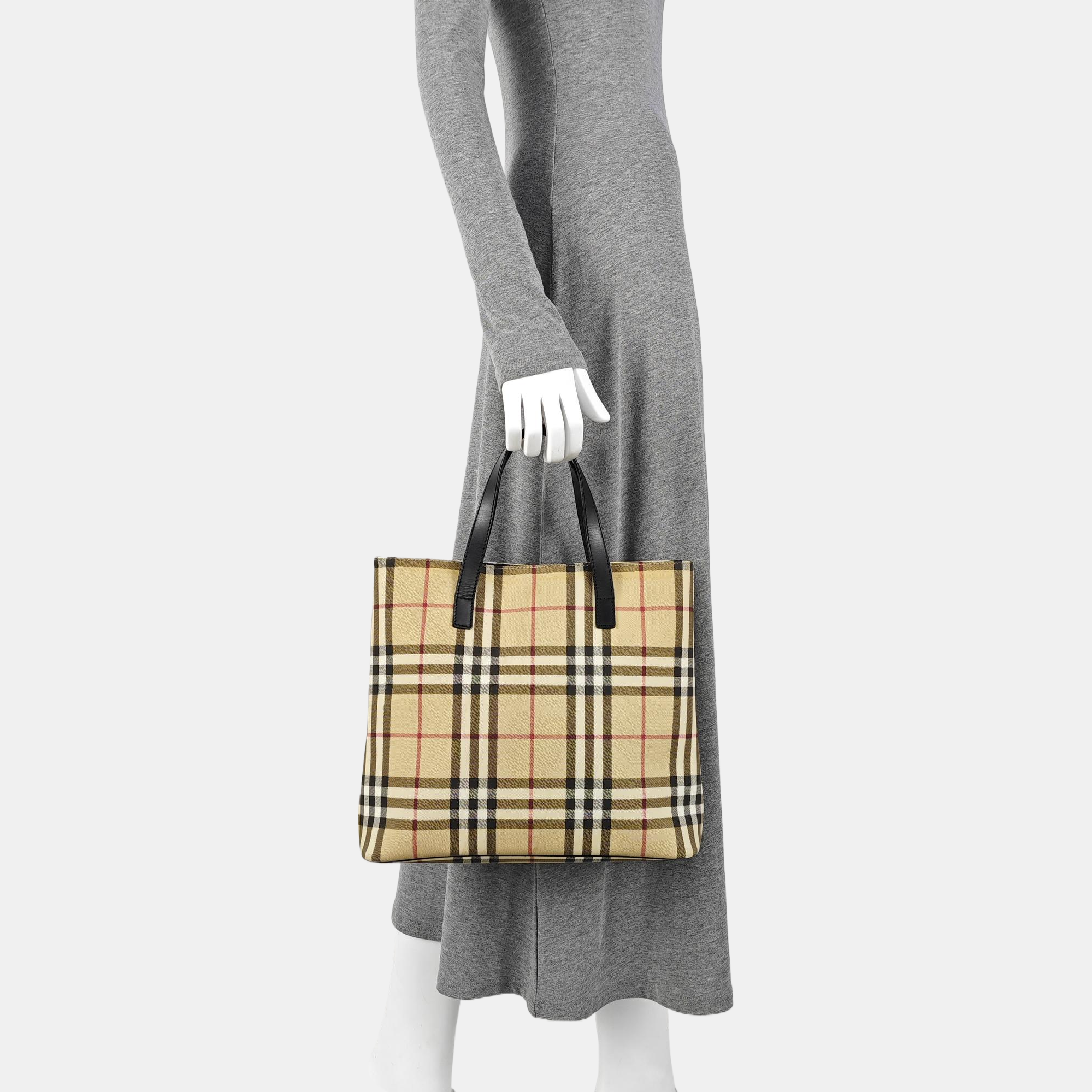 Coated Canvas Tote Bag Beige