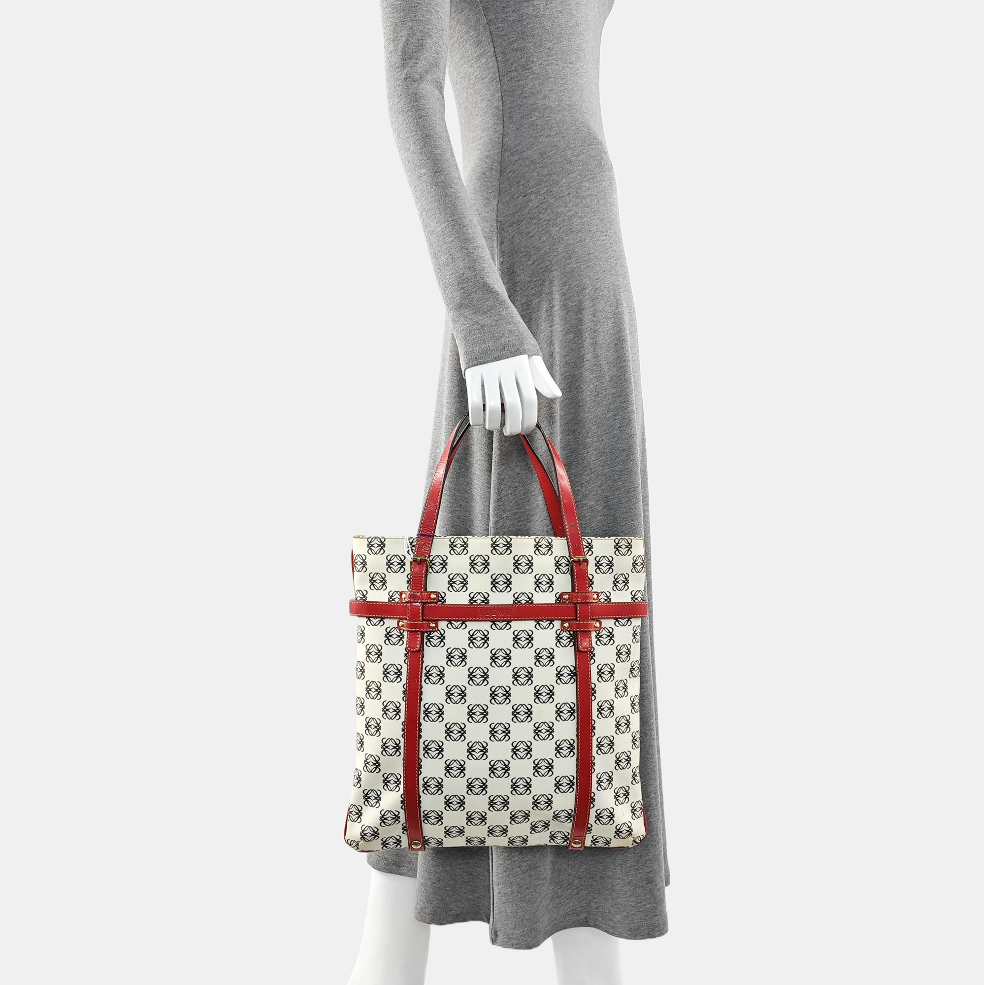 Monogram Coated Canvas Tote Bag Beige