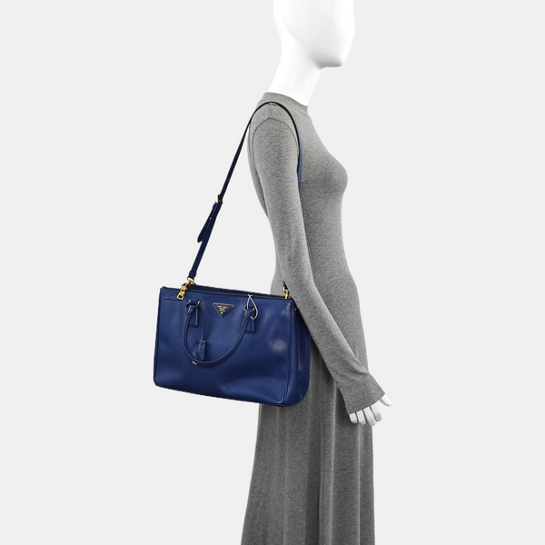 Galleria Extra Large Saffiano Calfskin Blue