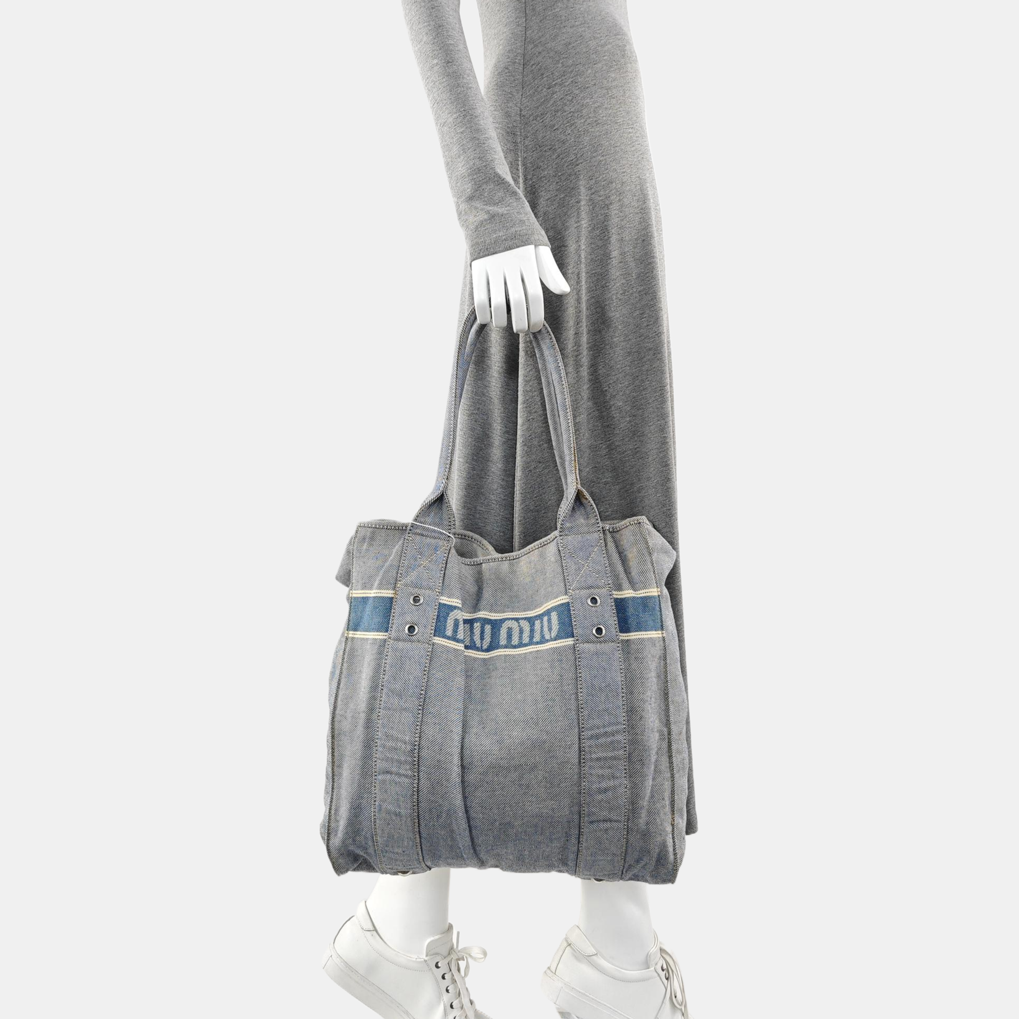 Canvas Top Handle Bag Blue