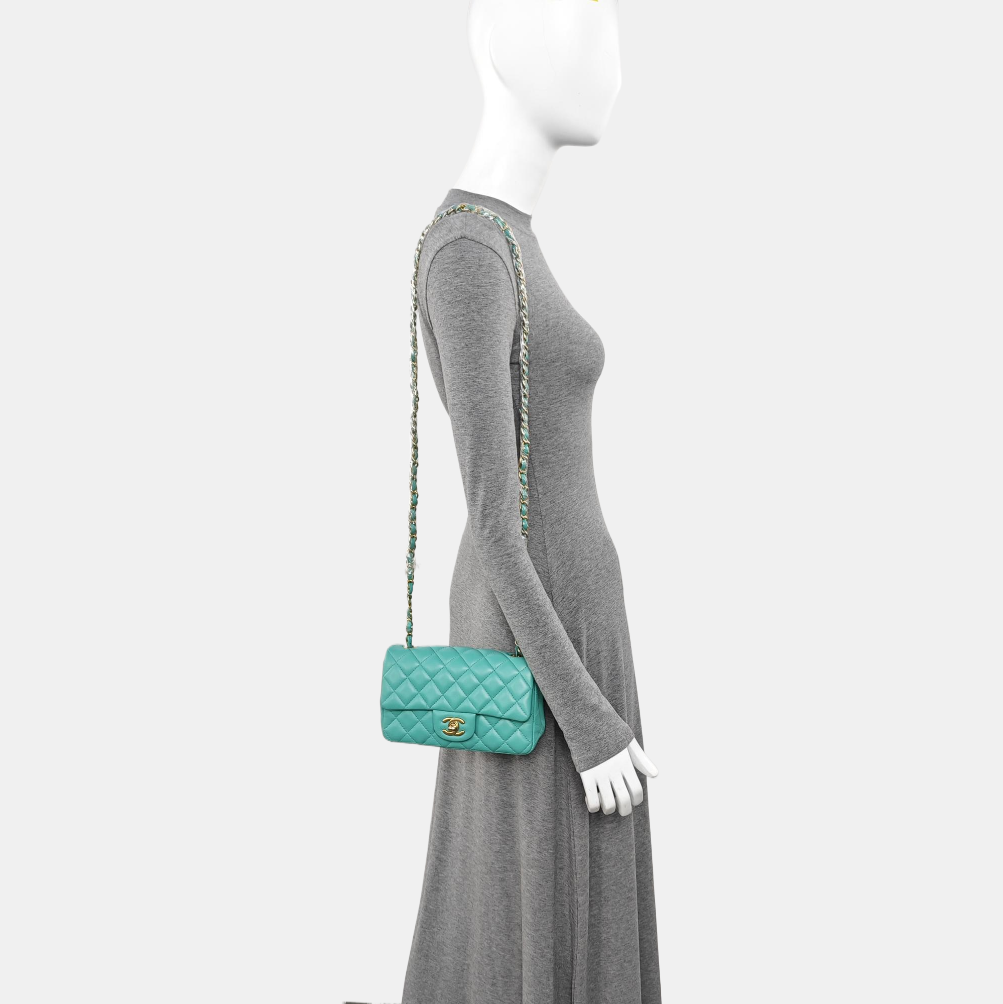 CLASSIC FLAP Mini Quilted Lambskin Green