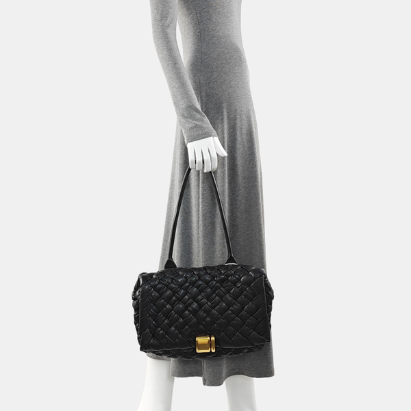 Calfskin Top Handle Bag Black