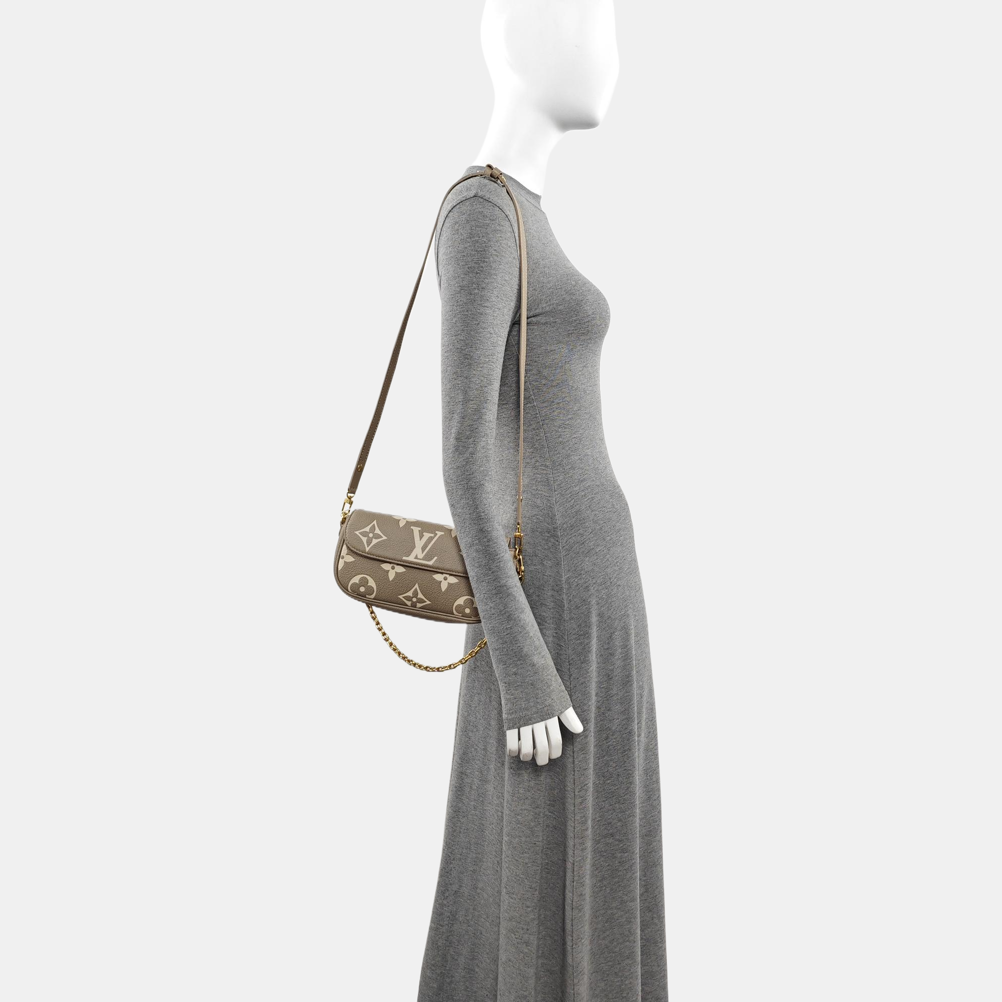 IVY Monogram Calfskin Gray