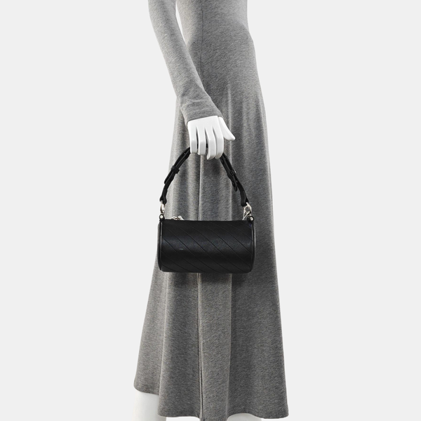 Quilted Calfskin Top Handle Bag Mini Black