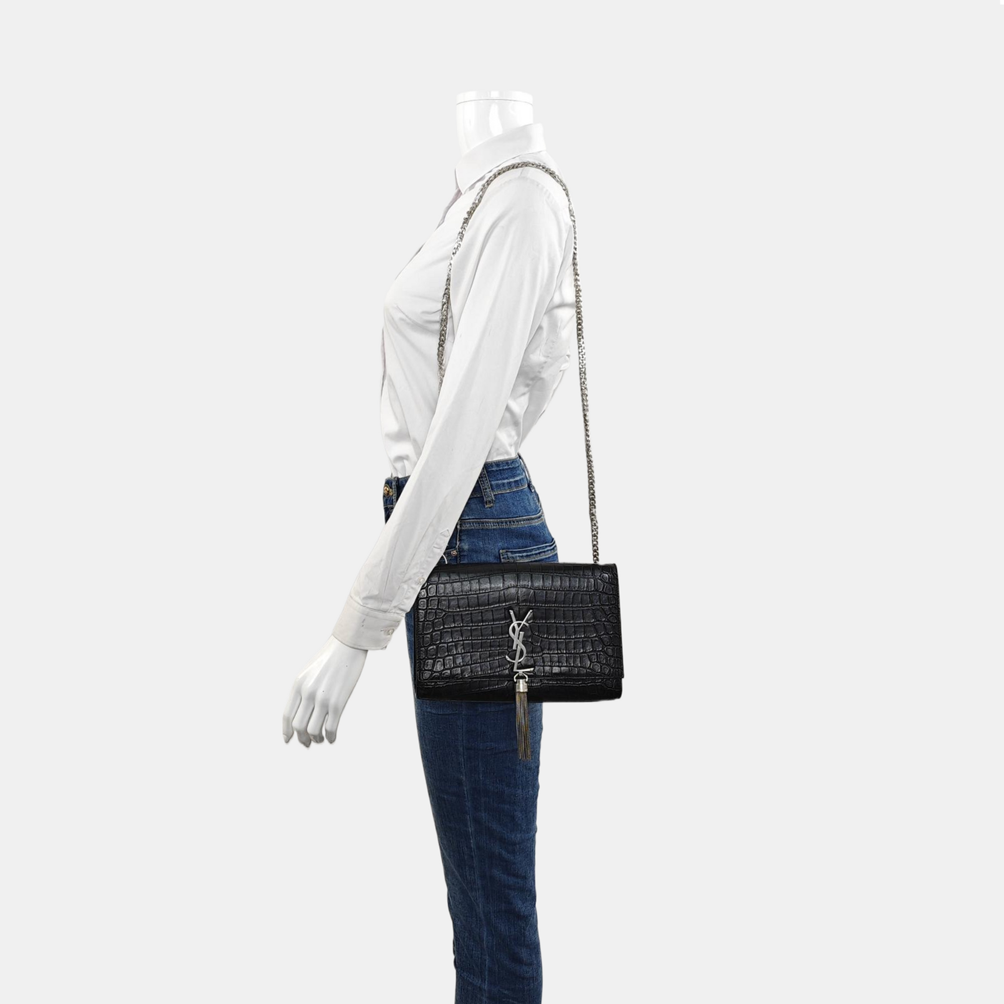 Authenticated pre-owned  KATE Medium Calfskin Black - Crossbody Bag at Looply