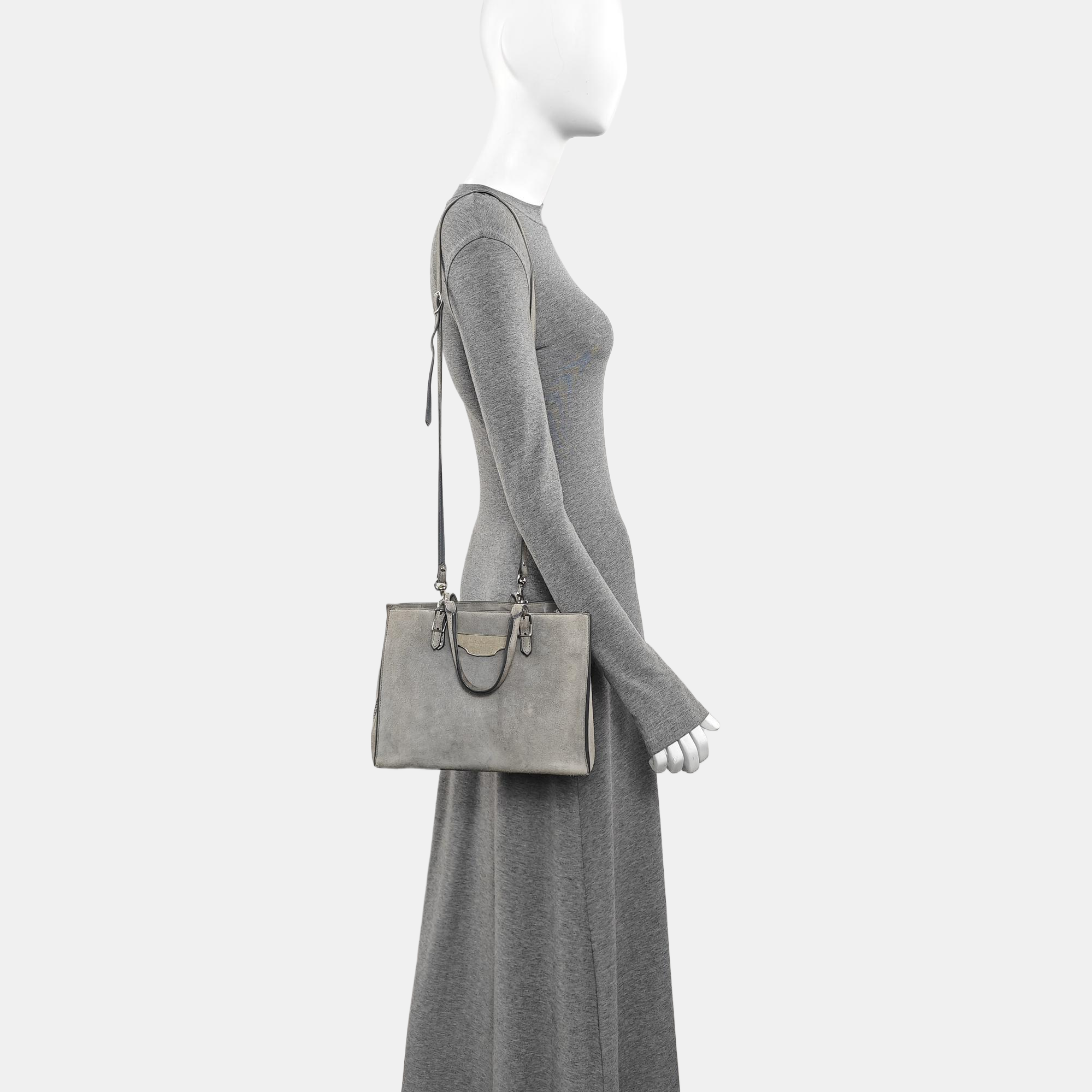 Suede Tote Bag Gray