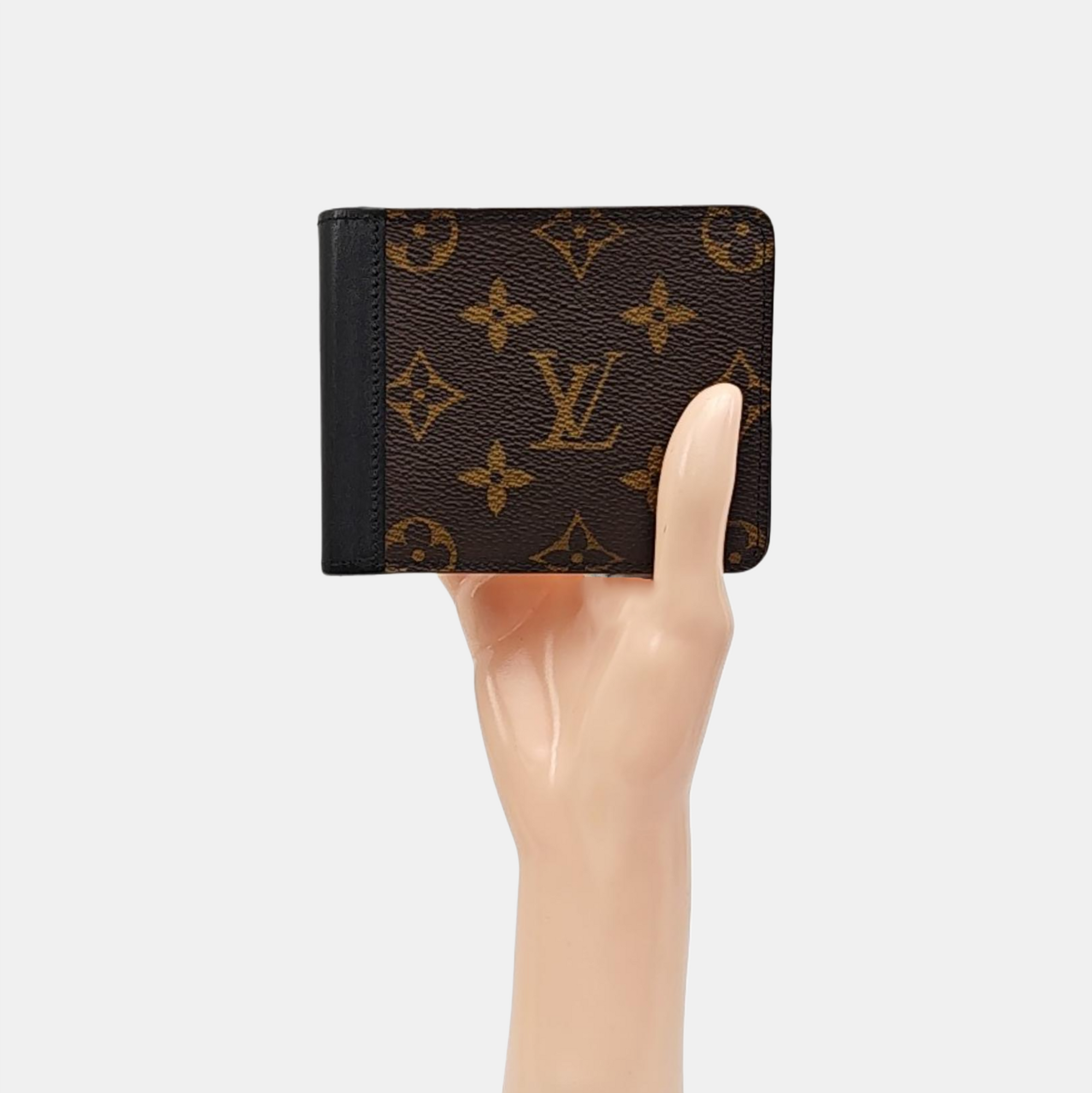 GASPAR Mini Monogram Coated Canvas Brown Wallet