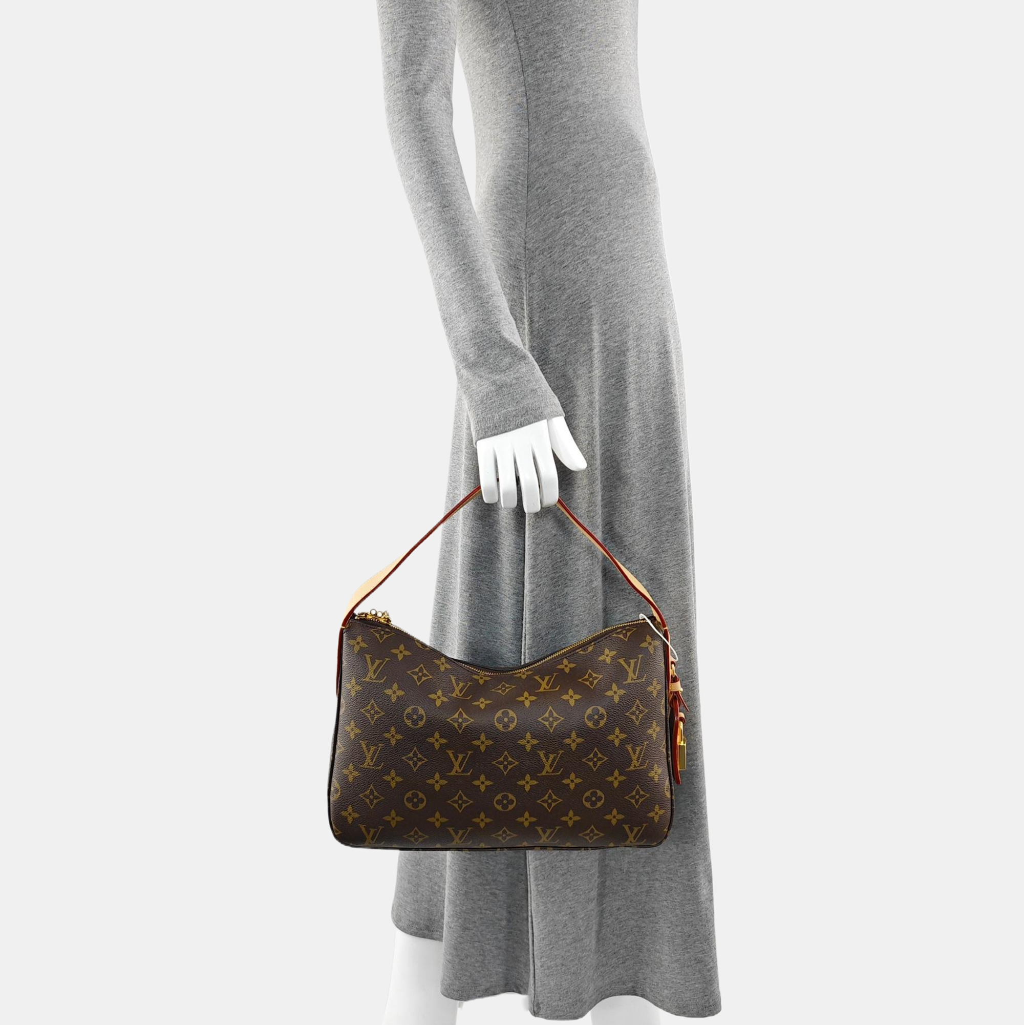 Monogram Coated Canvas Shoulder Bag Brown