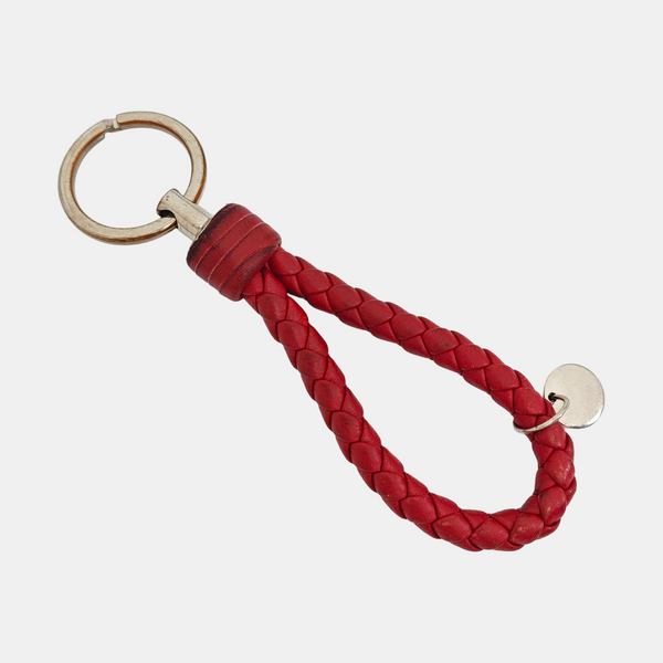 Leather Bag Charm Red