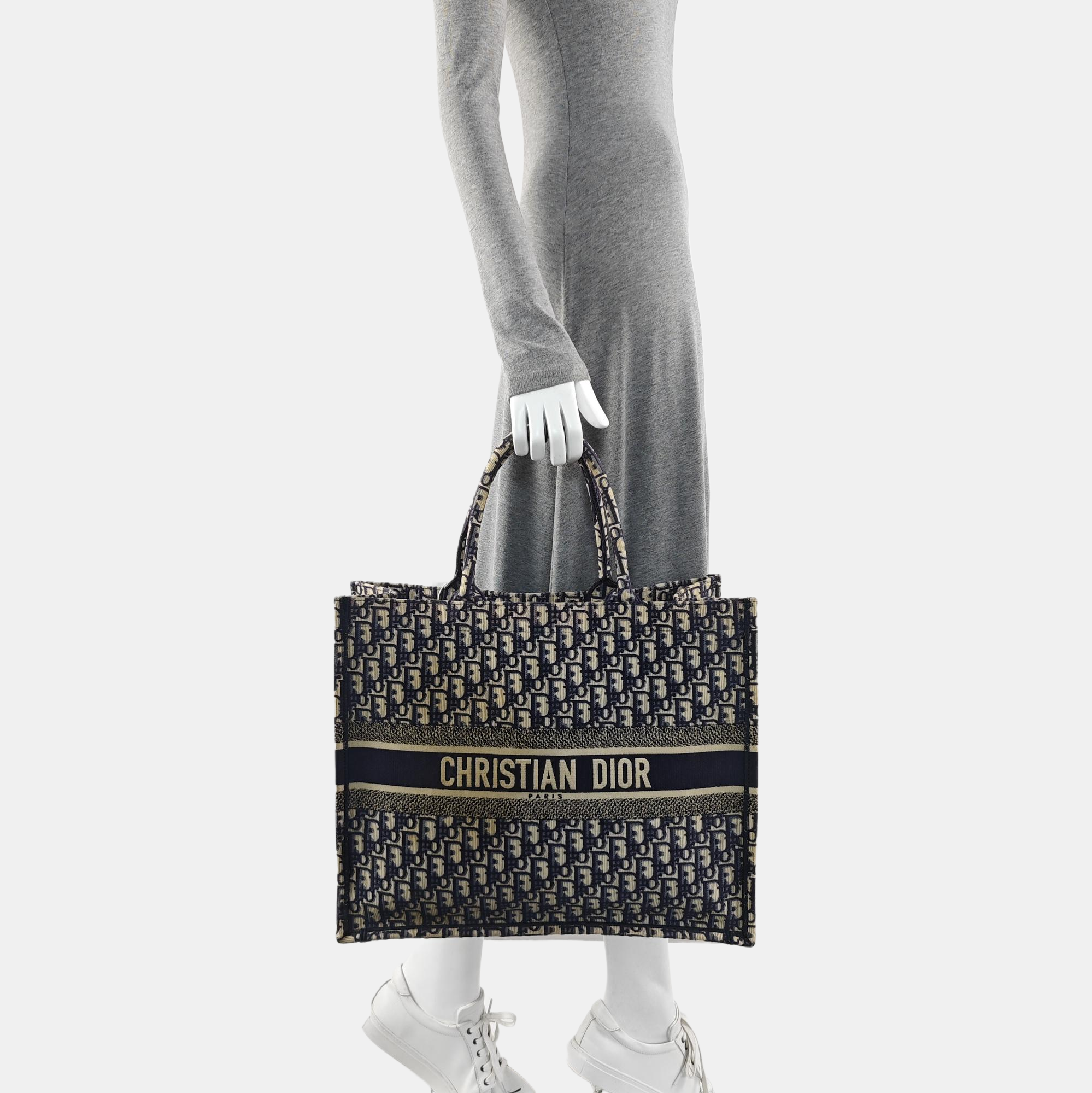 Book Tote Large Oblique Canvas Blue