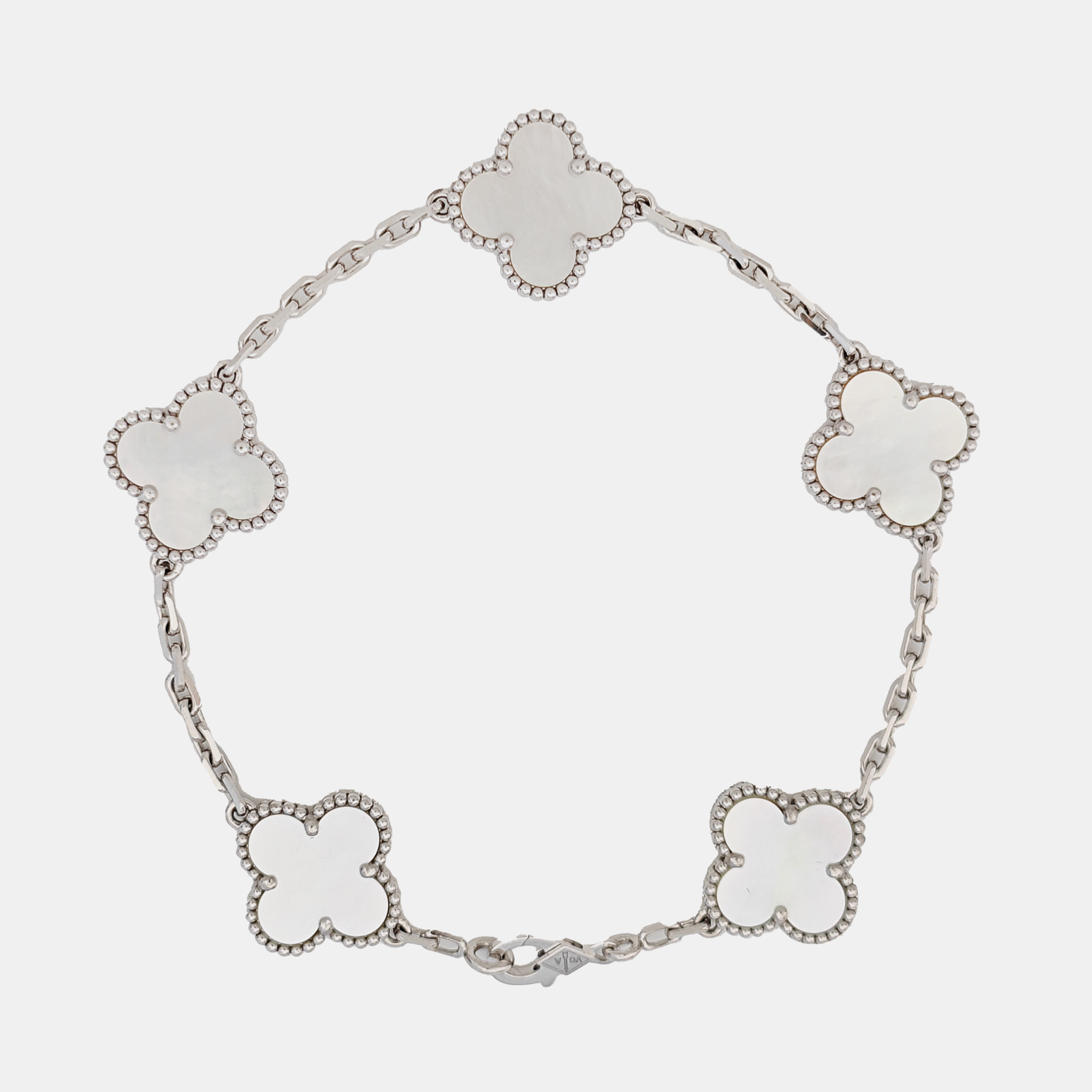 Vintage Alhambra 18k White Gold Silver Bracelet