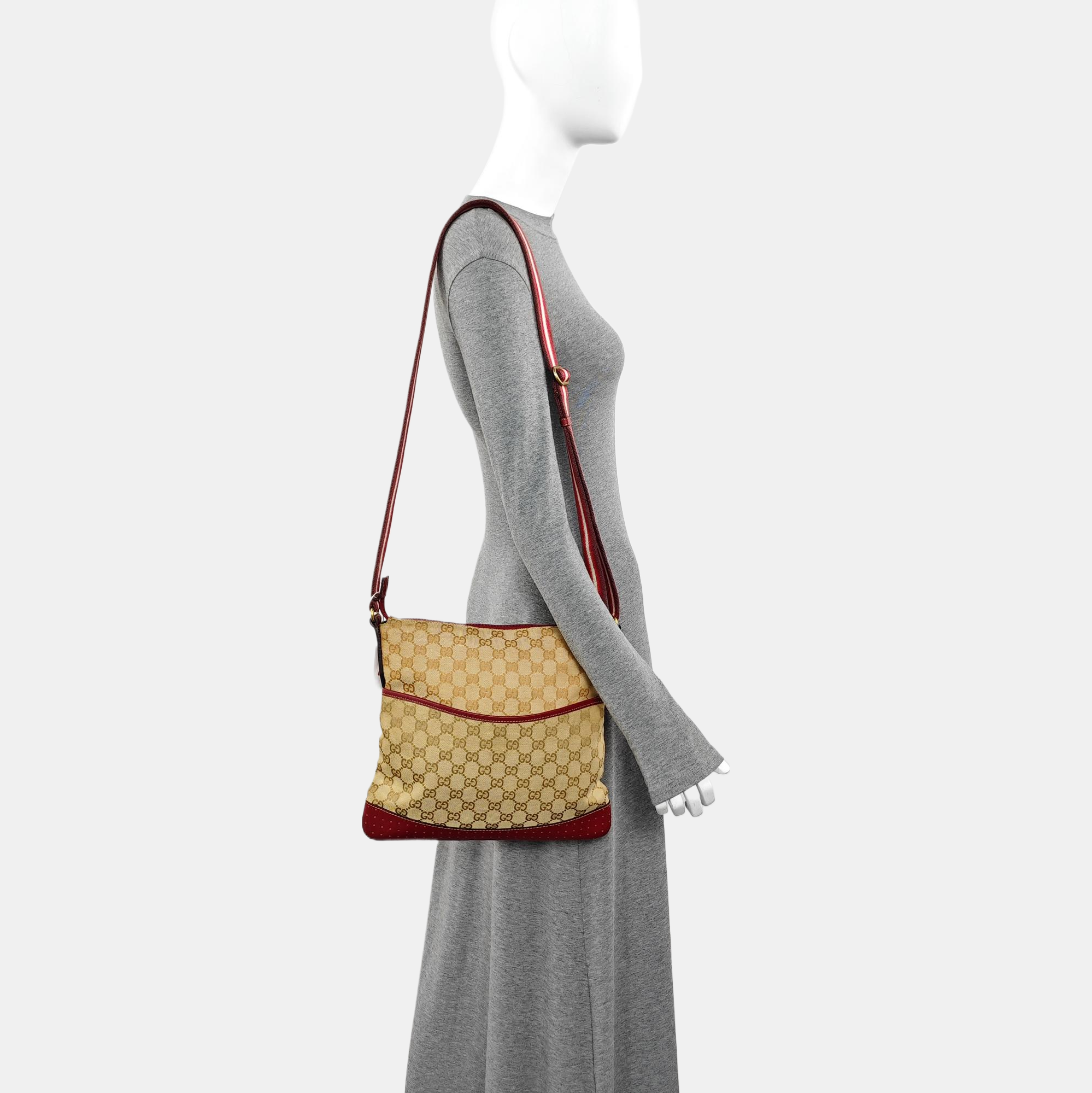 Monogram Canvas Shoulder Bag Beige