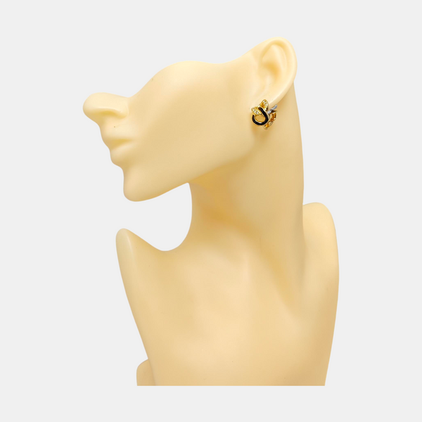 Twist Round Metal Gold Clip On Earrings