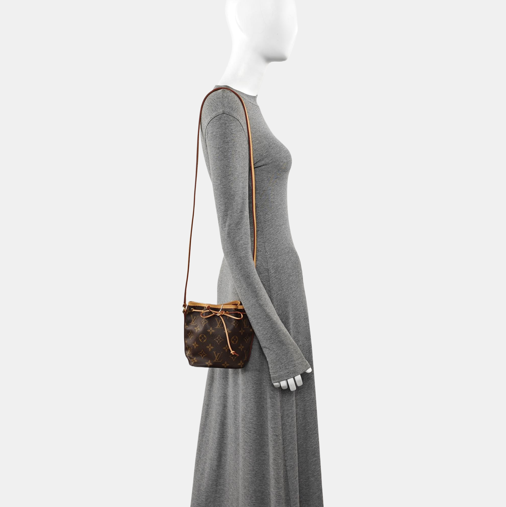 NÉONOÉ Nano Monogram Coated Canvas Brown