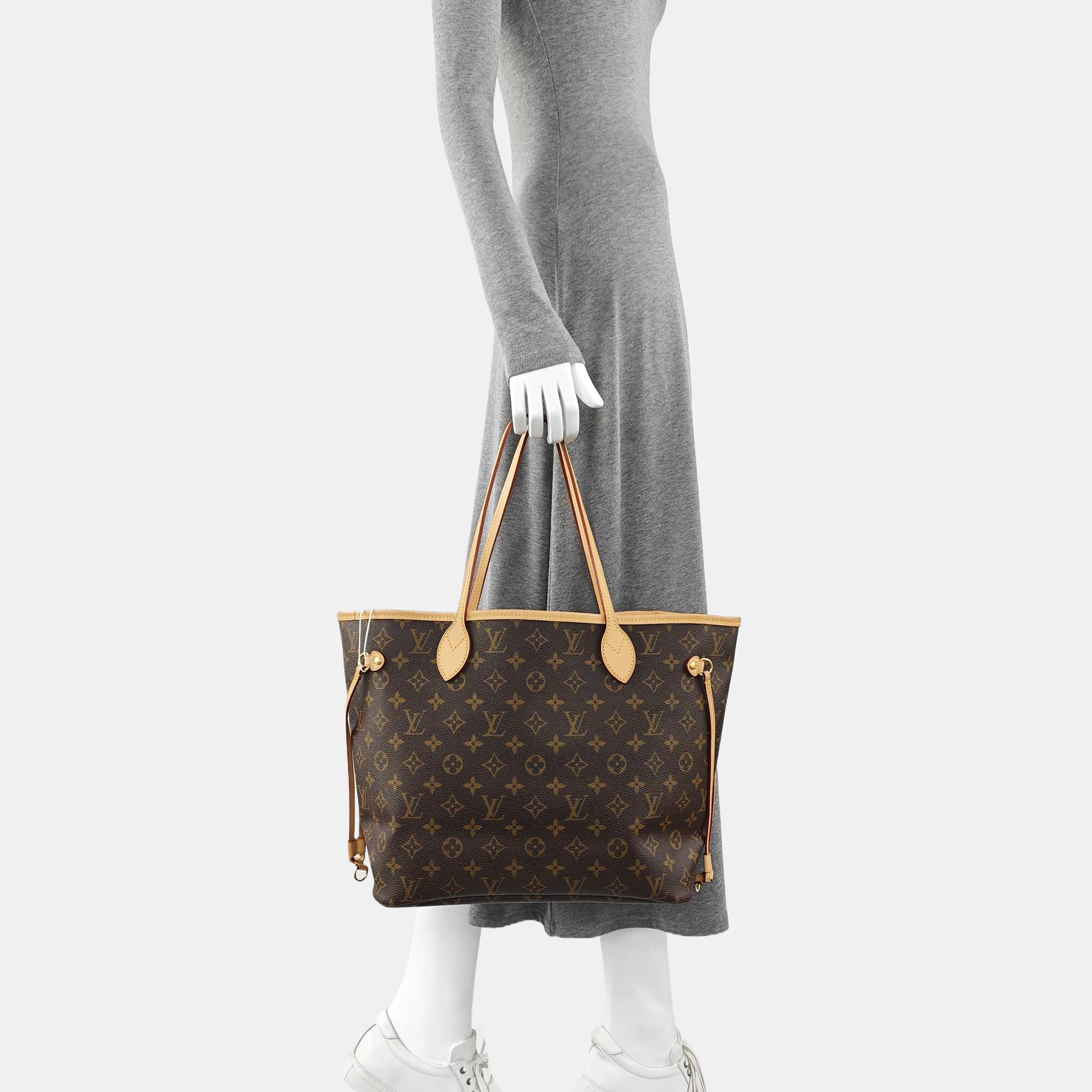 NEVERFULL MM Monogram Coated Canvas Brown