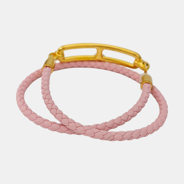 Roulis Leather Pink Bracelet