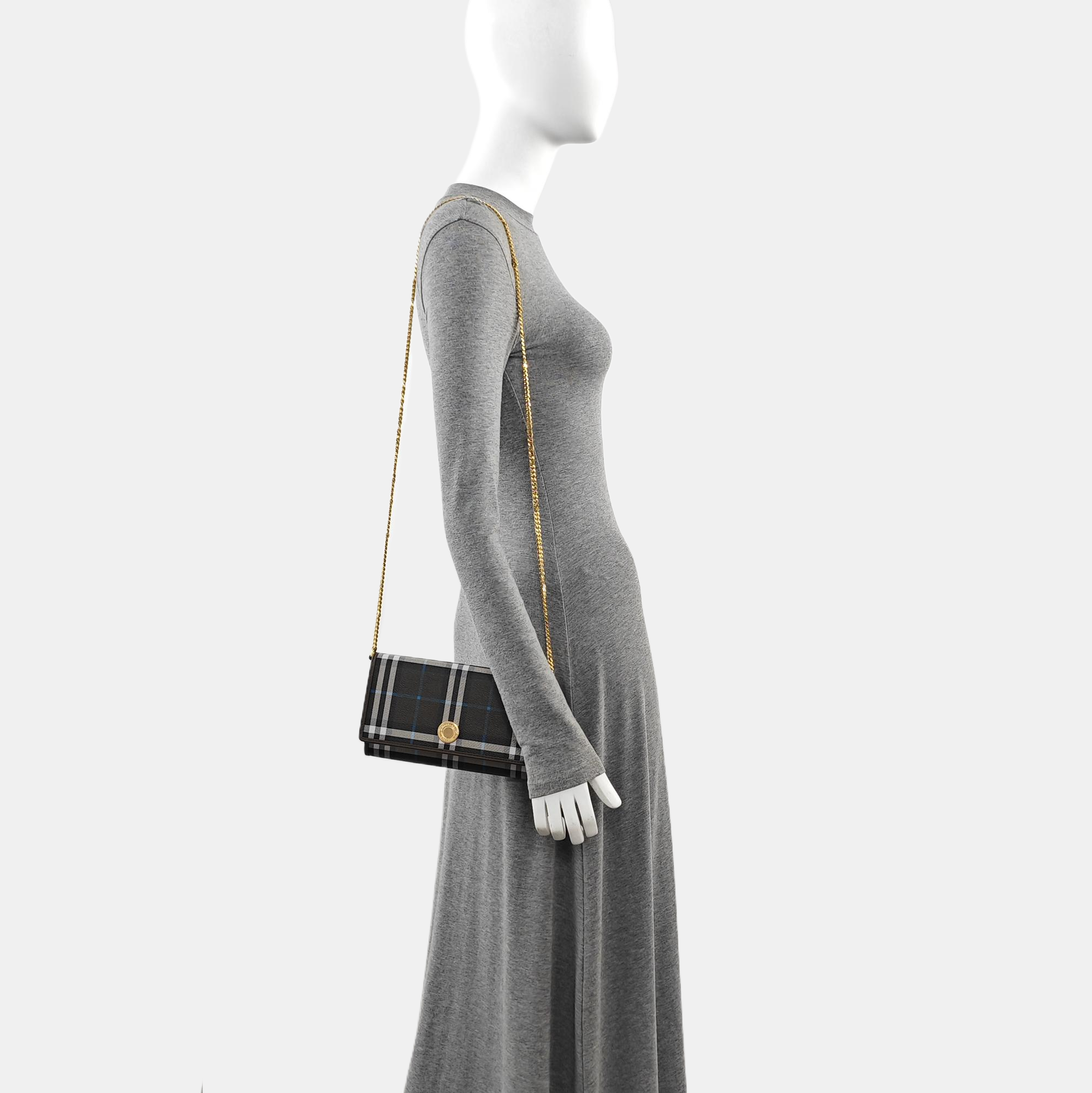 Coated Canvas Shoulder Bag Black