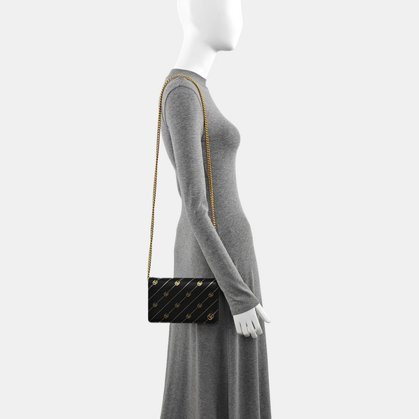 Bolso de Hombro de Piel de Becerro Negro