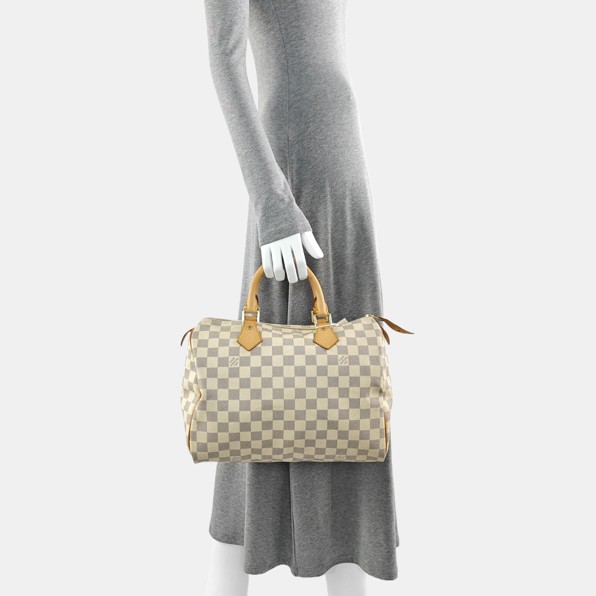 SPEEDY 30 Damier Azur Coated Canvas White