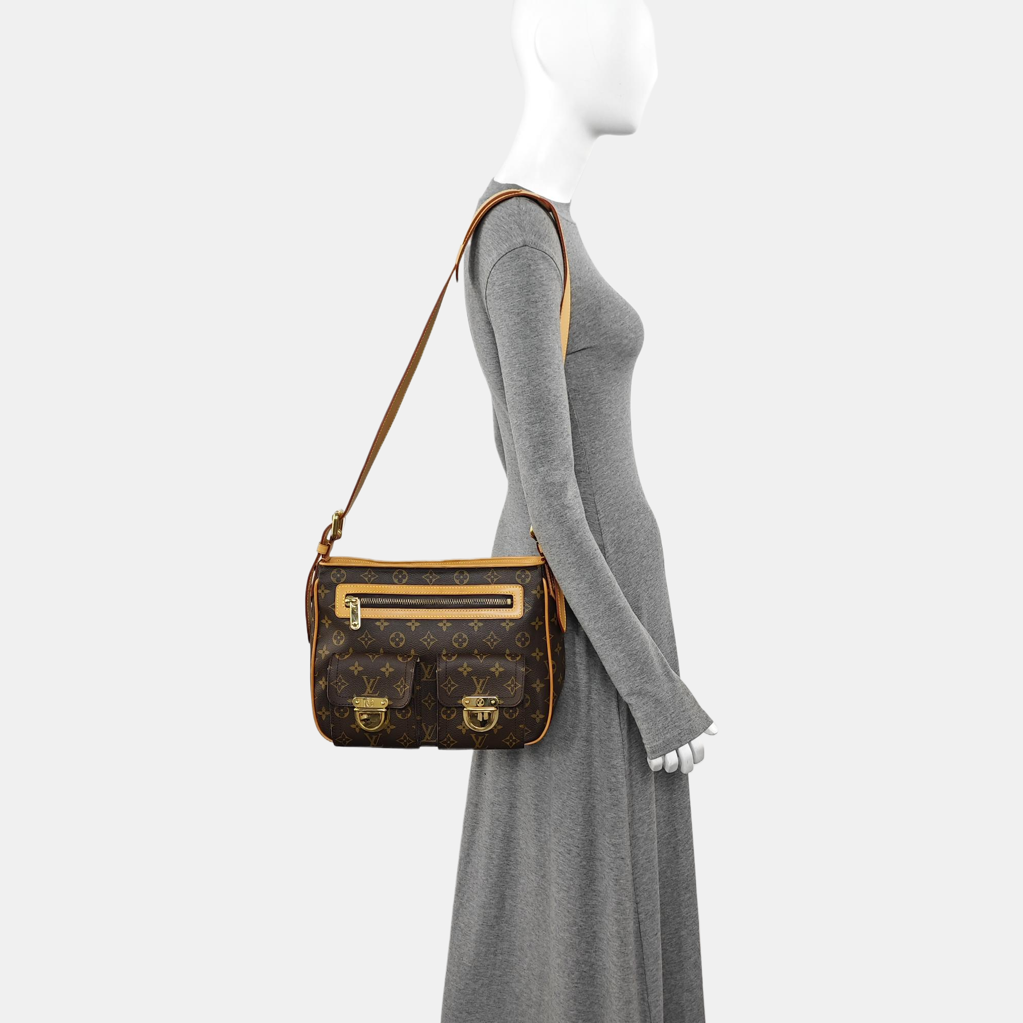 HUDSON GM Monogram Coated Canvas Brown