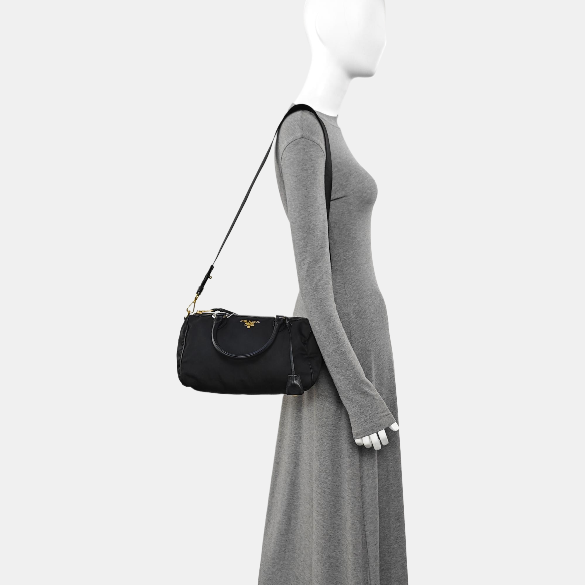 Nylon Shoulder Bag Black