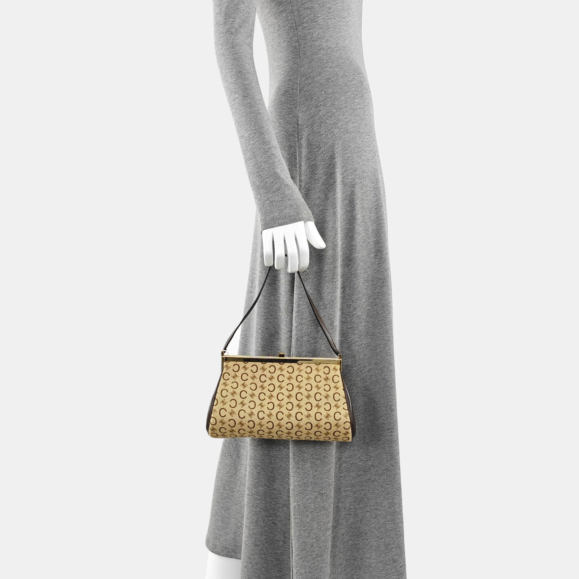 Fabric Shoulder Bag Beige
