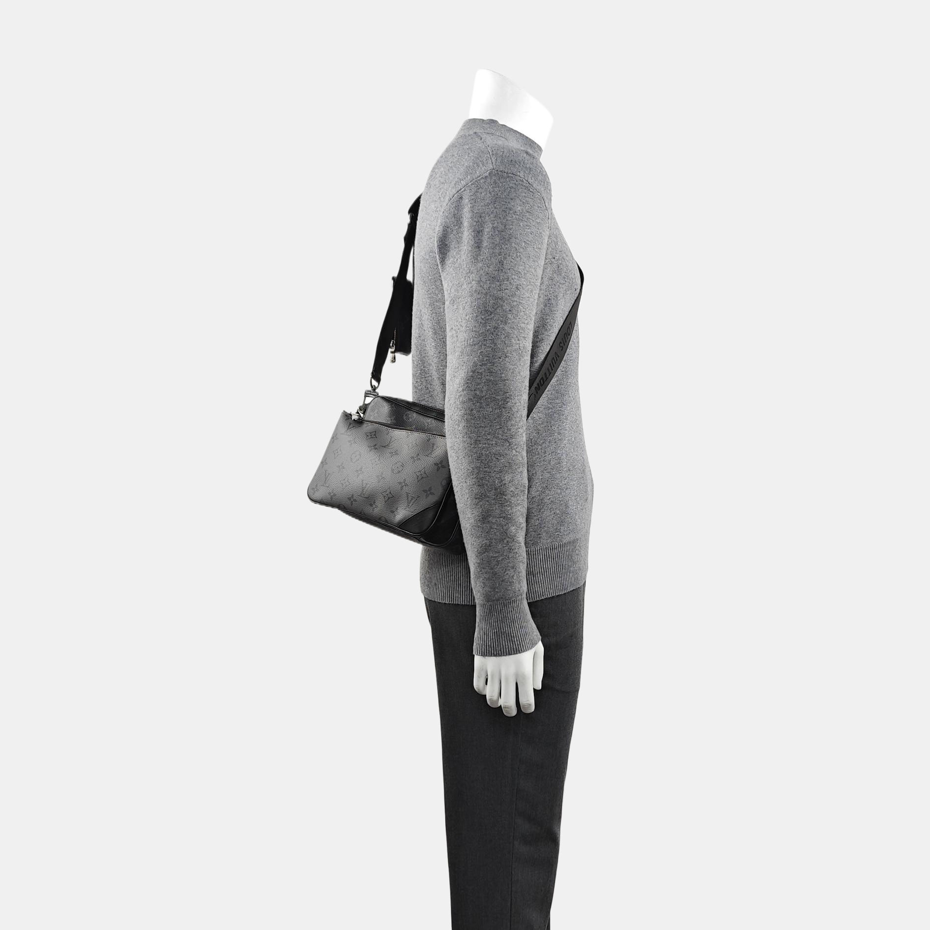 TRIO Monogram Coated Canvas Gray
