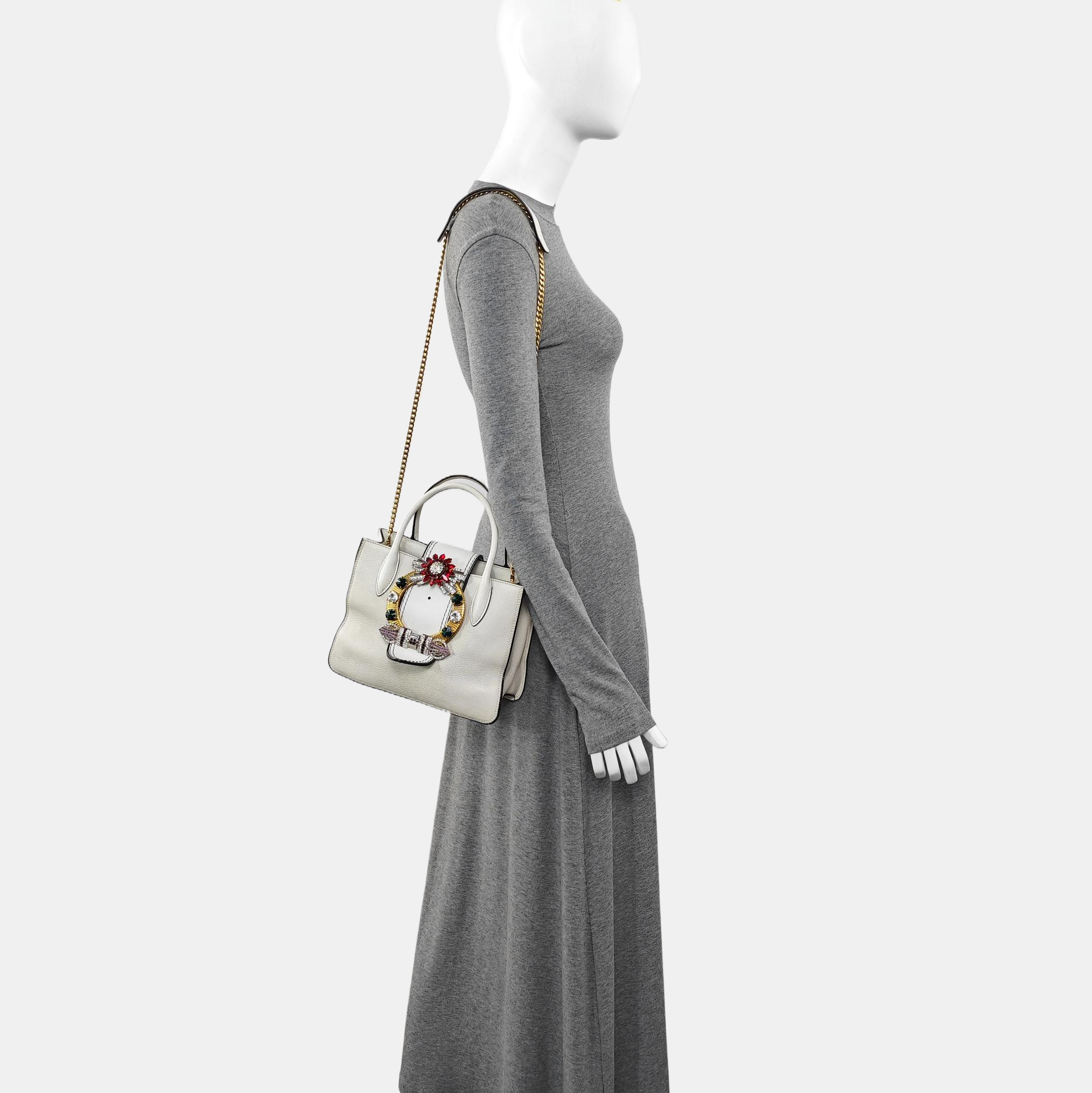 Miu Lady Calfskin White