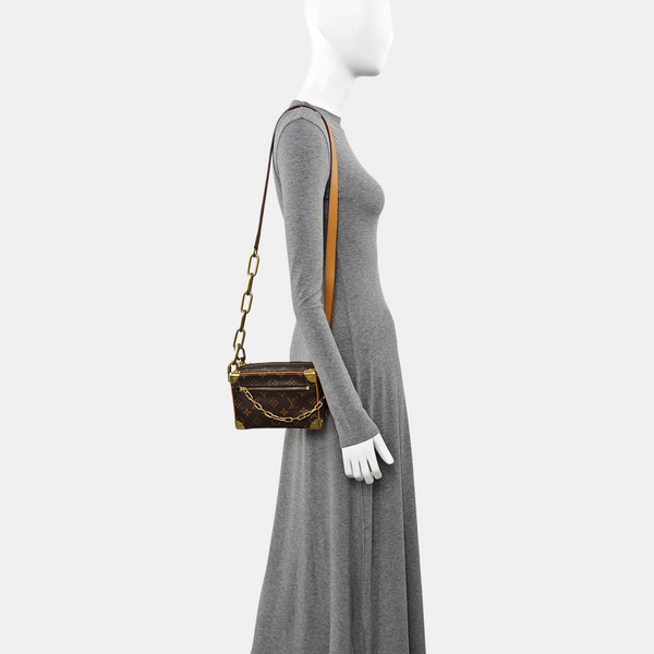 SOFT TRUNK Mini Monogram Coated Canvas Brown