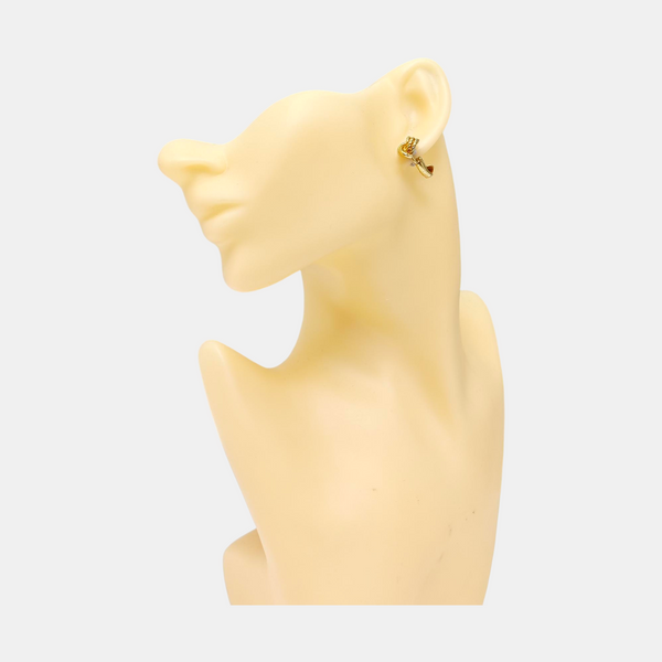 Twist Round Metal Gold Clip On Earrings