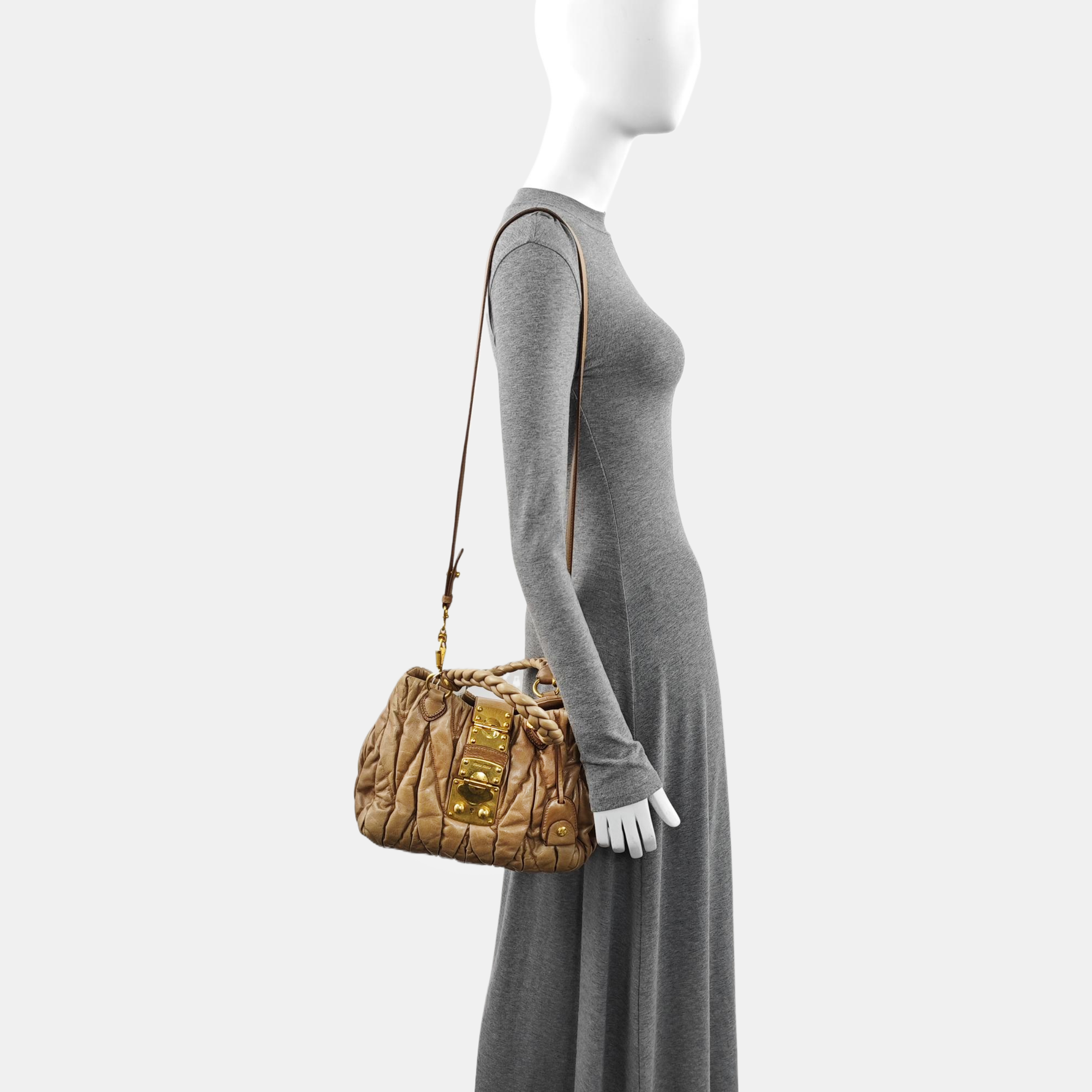 Calfskin Shoulder Bag Brown