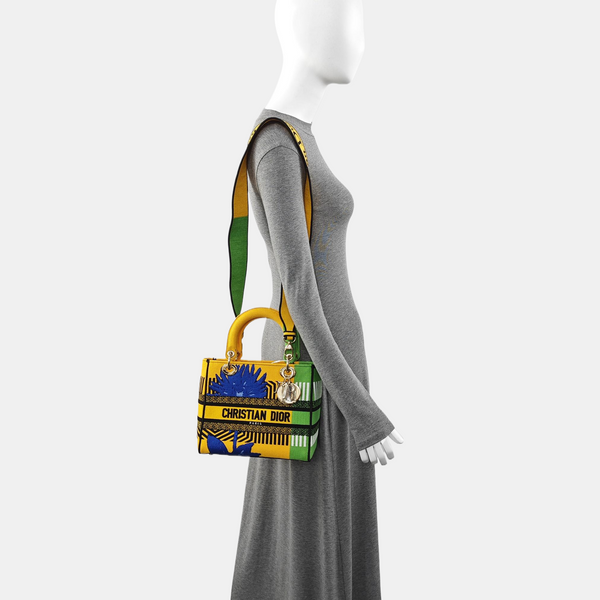 Authenticated pre-owned  Lady D-Lite Medium Fabric Multicolor - Tote Bag at Looply