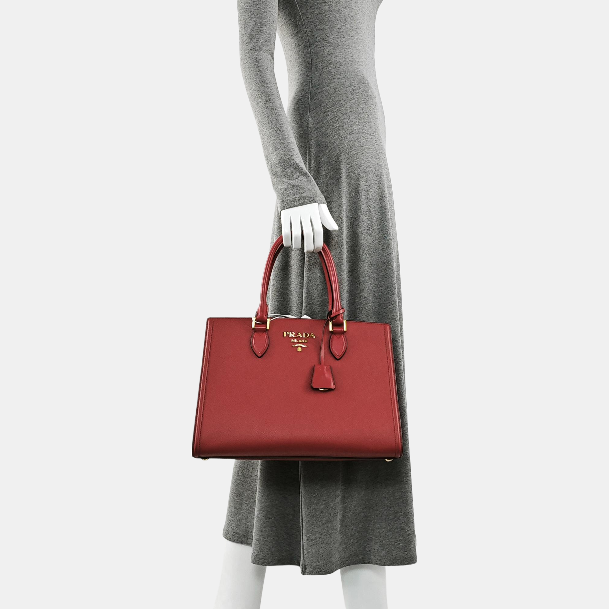Saffiano Calfskin Tote Bag Red
